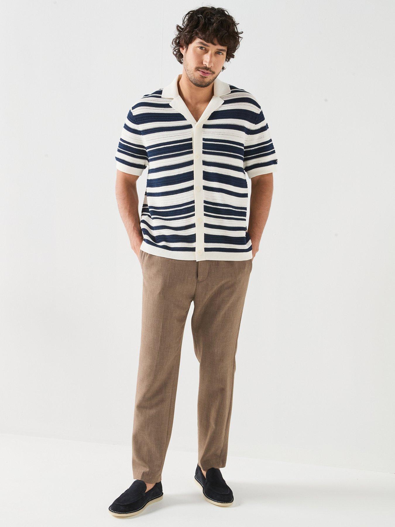 Image 3 of 6 of Tommy Hilfiger Breton Stripe Knitted Shirt - Blue