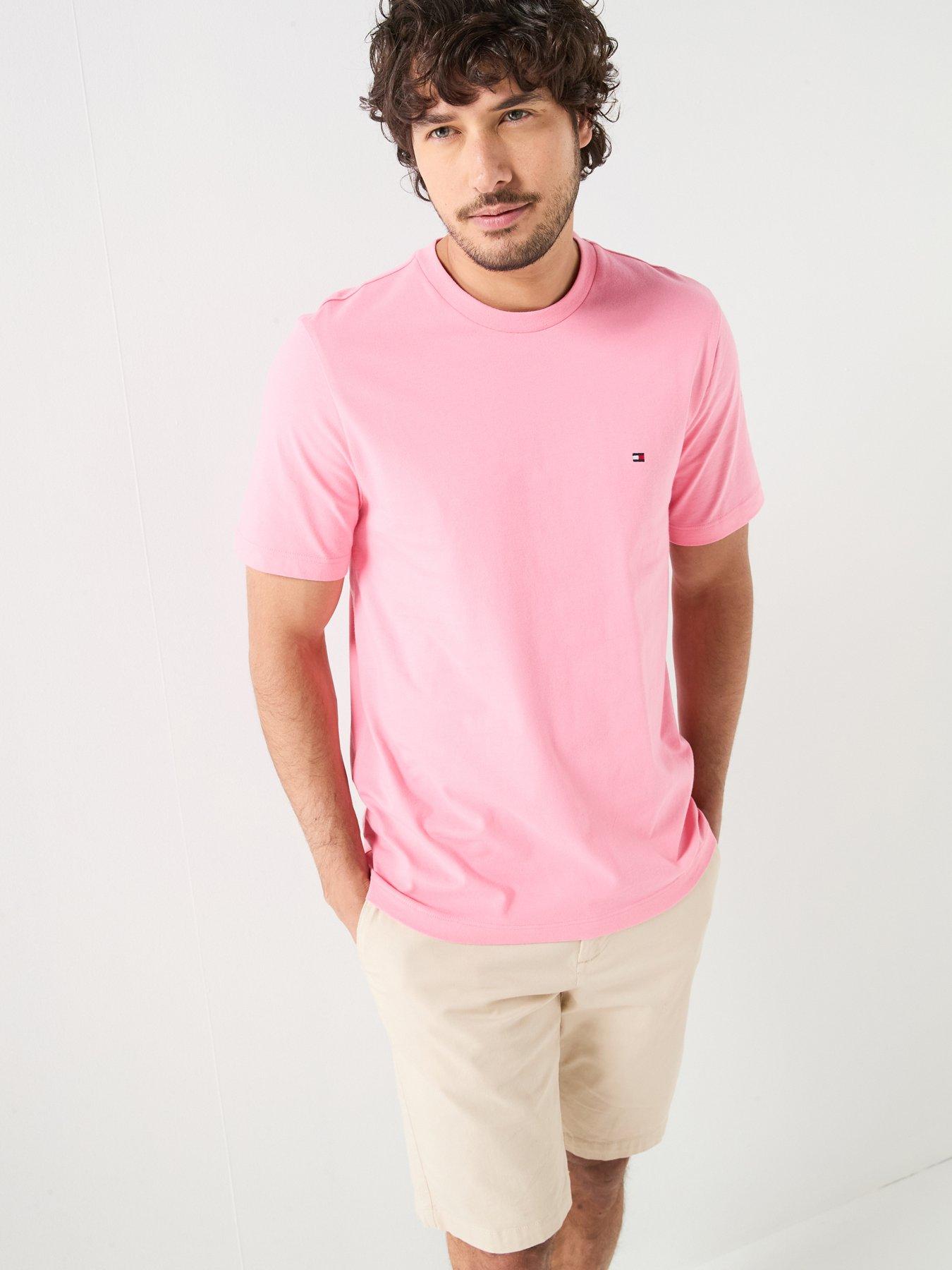 Tommy Hilfiger Regular Fit Essential Flag T-Shirt, Pink, Size 2Xl, Men