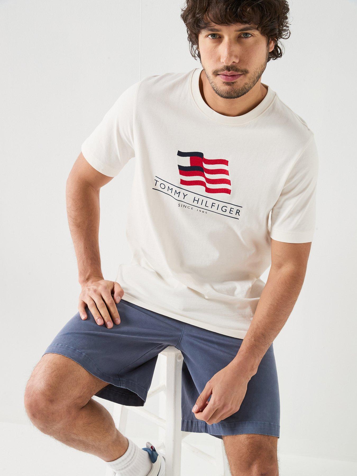 Tommy Hilfiger Americana Flag Graphic T-Shirt, Off White, Size 2Xl, Men