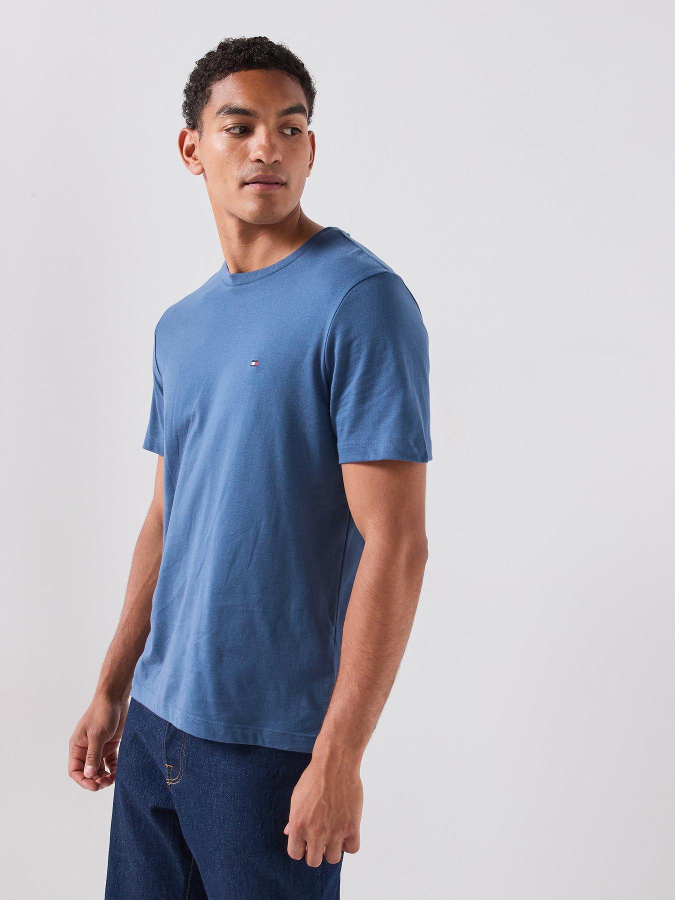 Tommy Hilfiger Flag Embroidery Crew Neck T-Shirt, Blue, Size 2Xl, Men