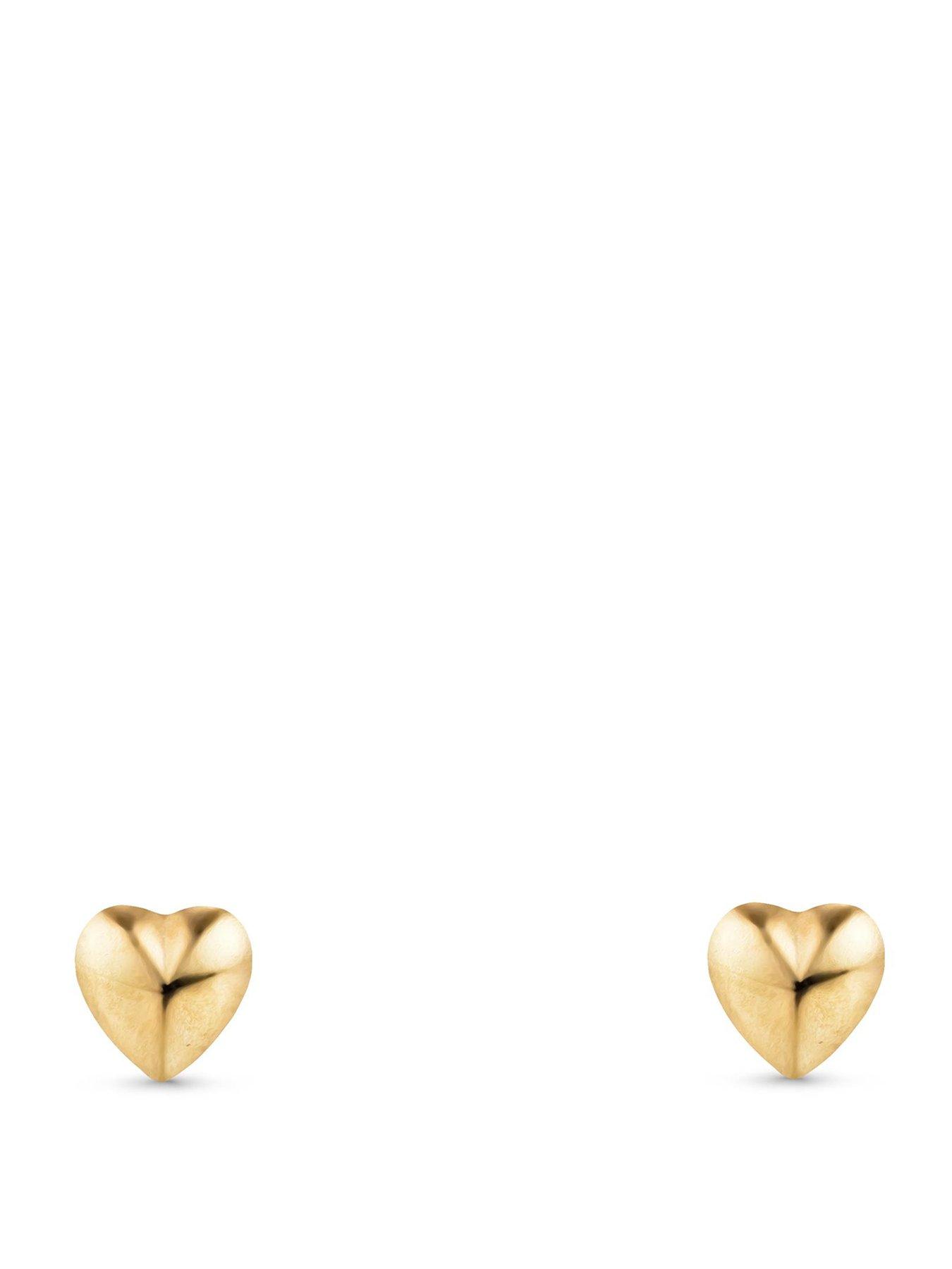 Beaverbrooks Beaverbrooks 9ct Yellow Gold Heart Earrings