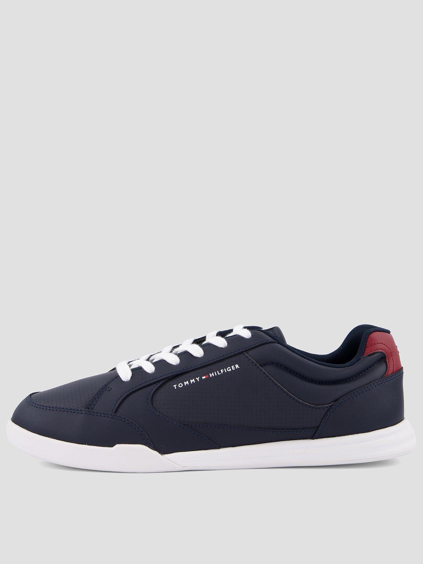 Tommy Hilfiger Lo Profile Leather Trainers, Navy, Size 41, Men