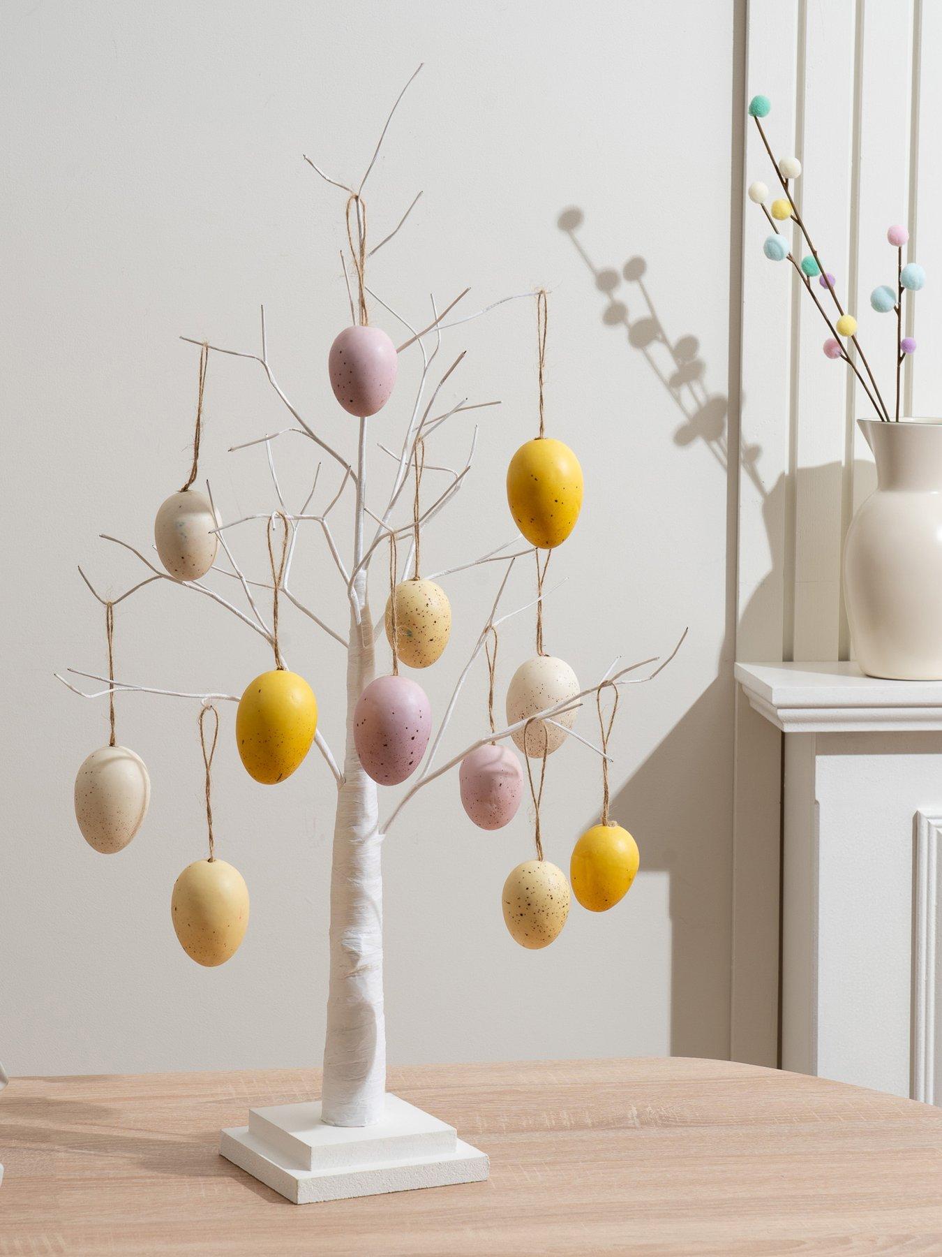 Scottish Everlasting White Twig Tree With Hanging Eggs