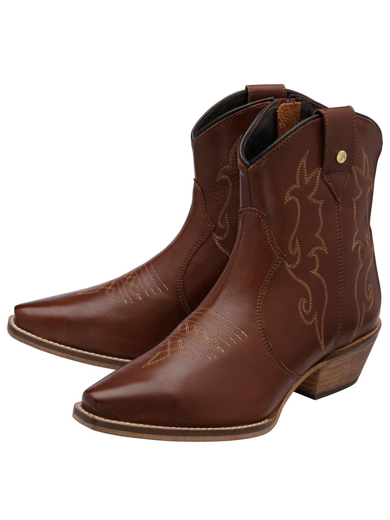Image 2 of 4 of Ravel Hayton Leather Cowboy Ankle Boot - Tan