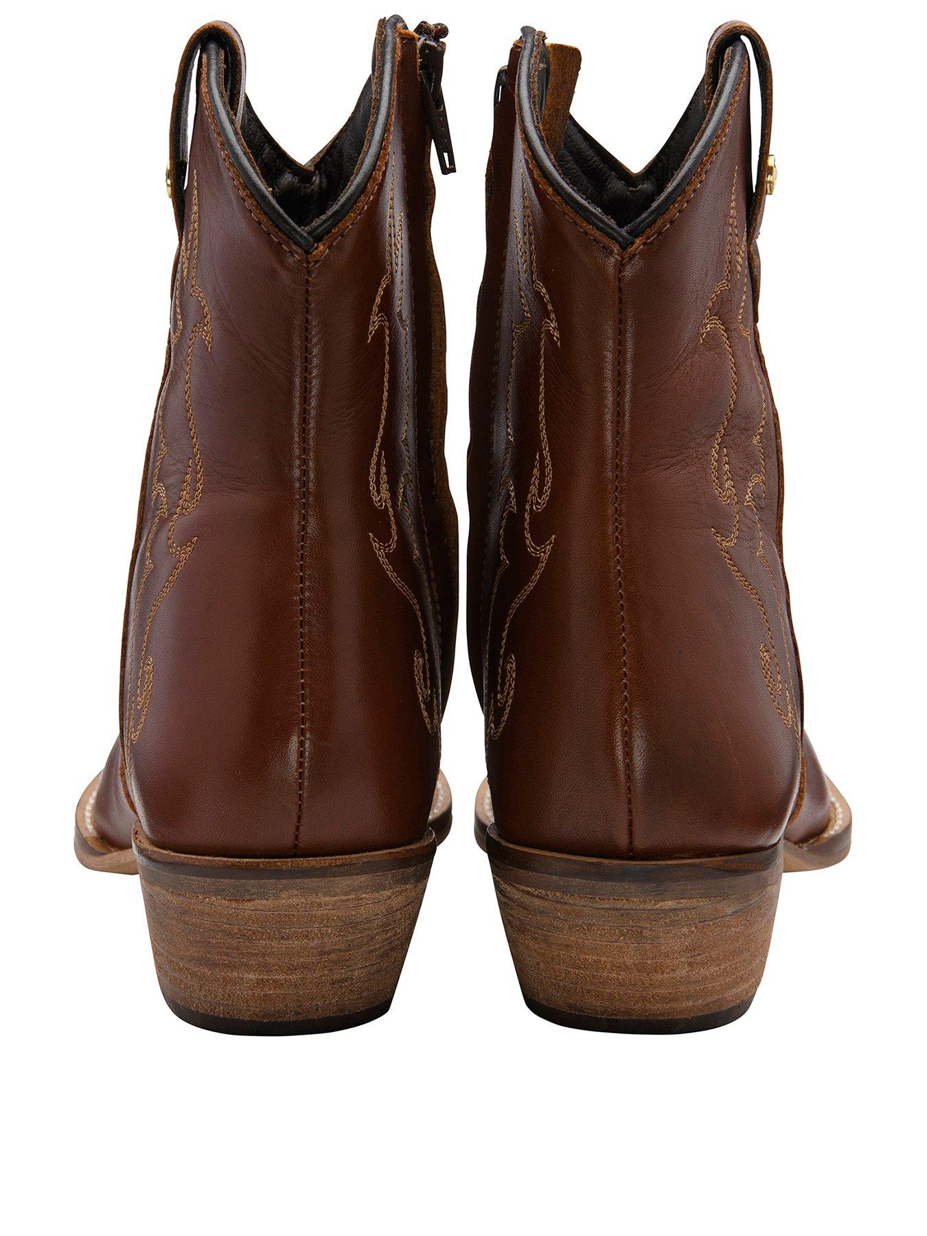 Image 3 of 4 of Ravel Hayton Leather Cowboy Ankle Boot - Tan
