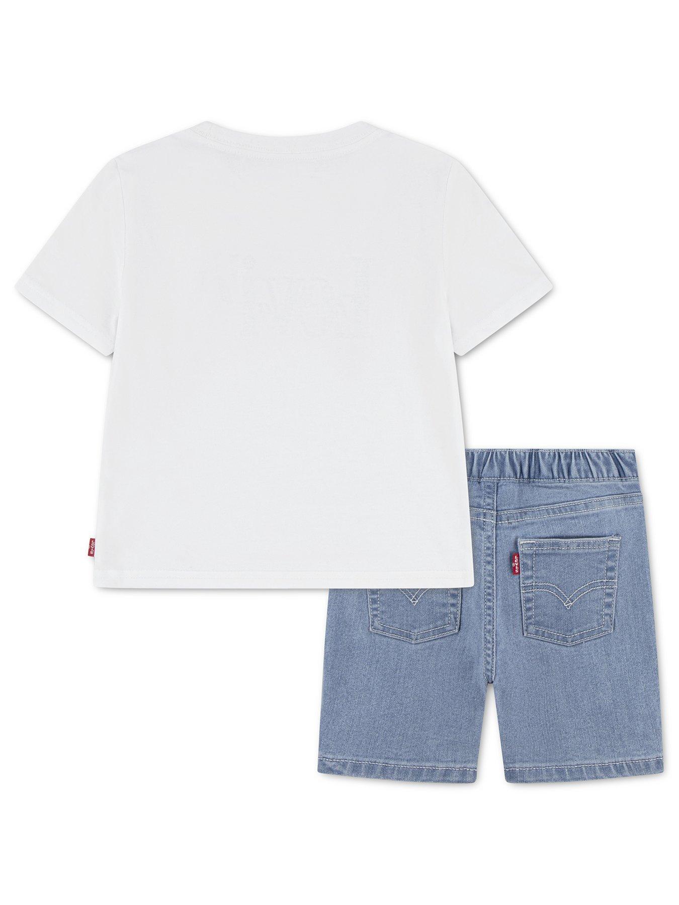 Image 2 of 5 of Levi's Baby Boys Logo T-Shirt And Short Set - White