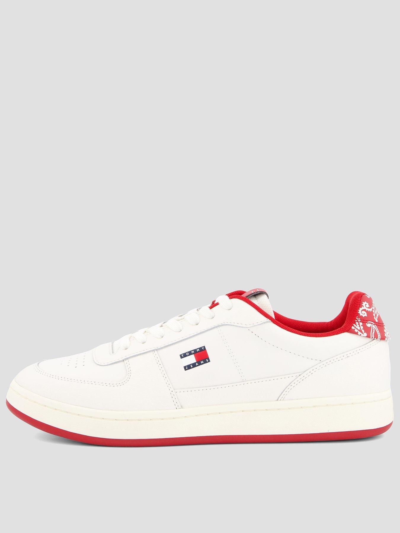 Tommy Jeans Archive '98 Bandana Trainer, White/Red, Size 42, Men