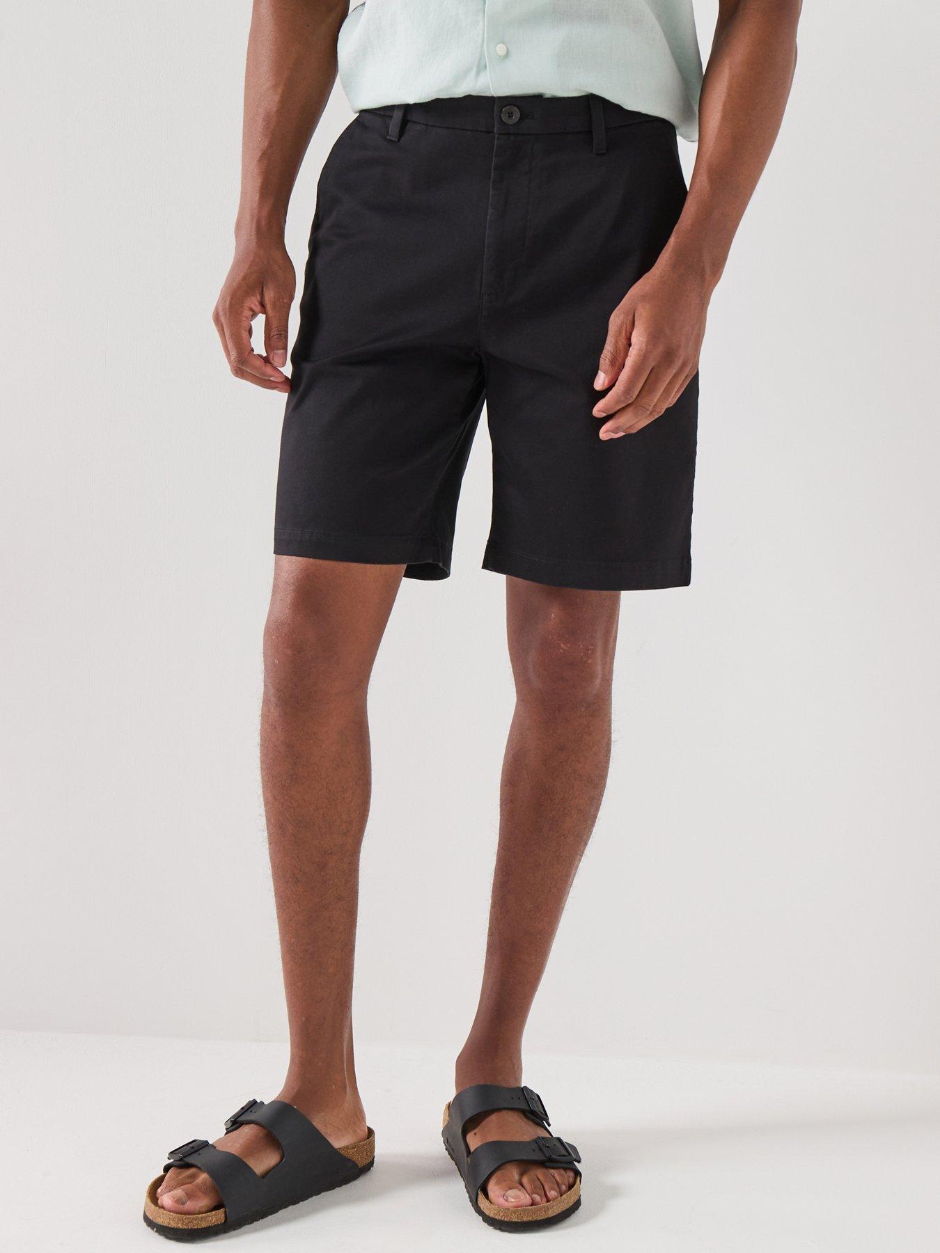 Calvin Klein Calvin Klein Straight Fit Refined Cotton Stretch Chino Shorts - Black