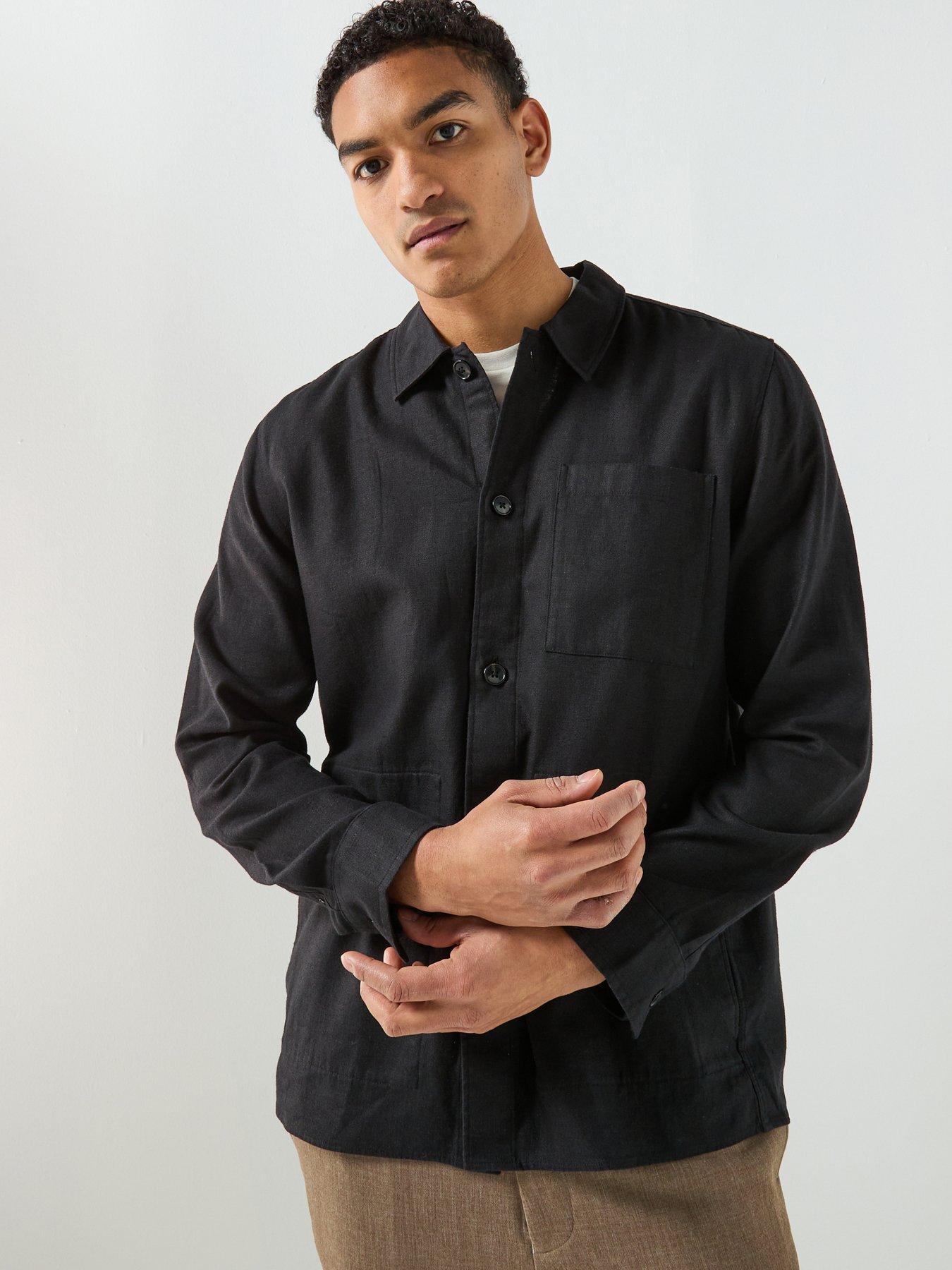 Calvin Klein Calvin Klein Linen Overshirt - Black