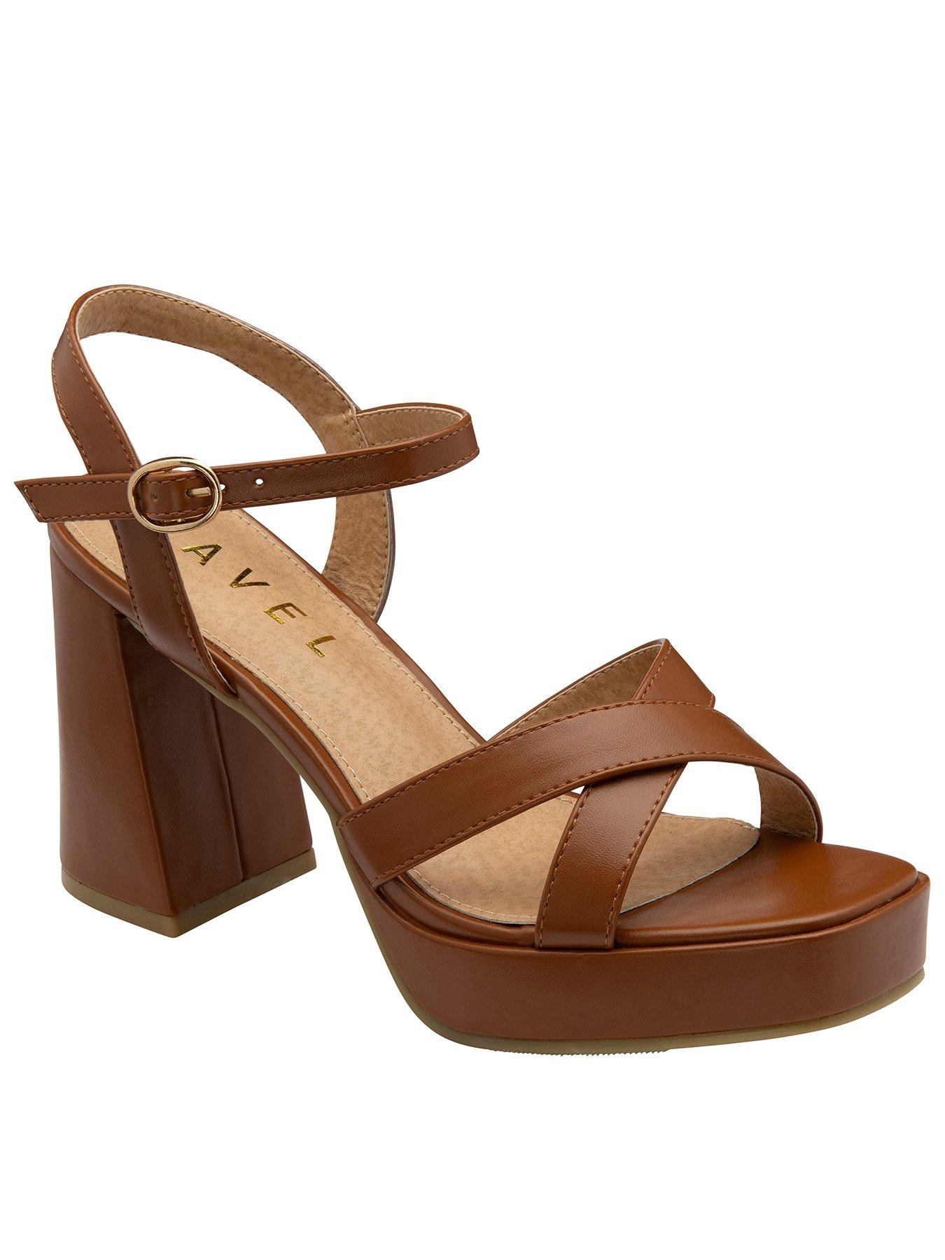 Ravel Farran Block Heel, Brown, Size 8, Women