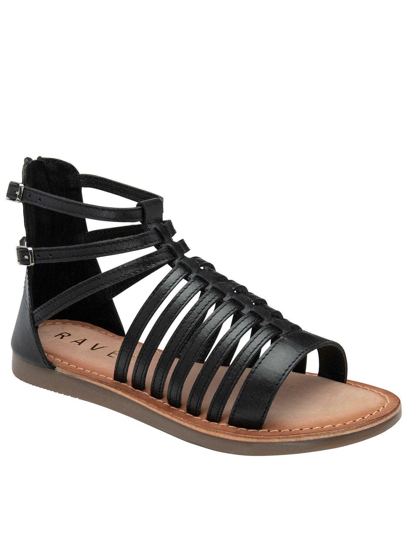 Ravel Etton Closed Ankle Gladiator Sandal - Black