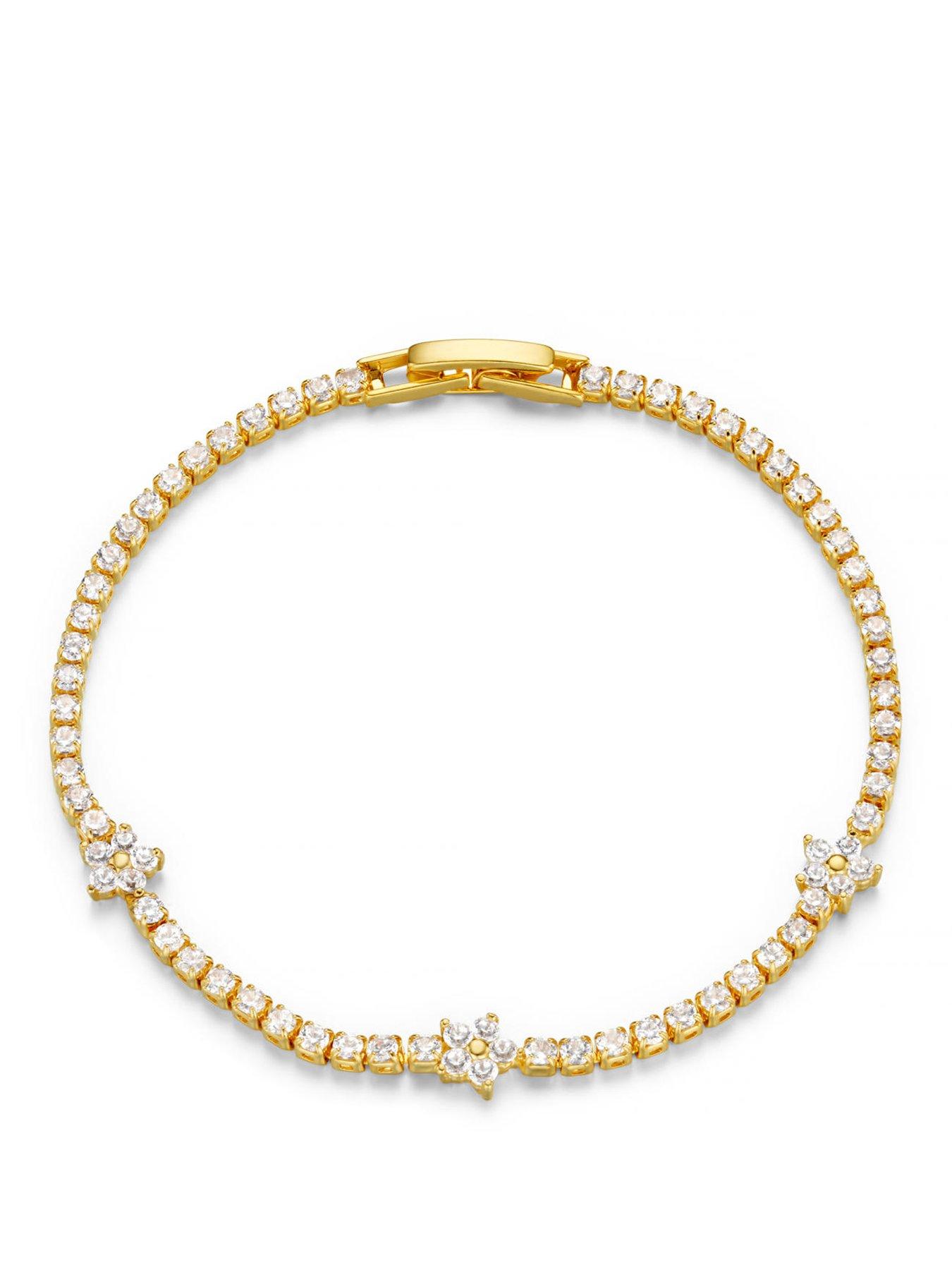 Orelia Flower Stationed Tennis Bracelet