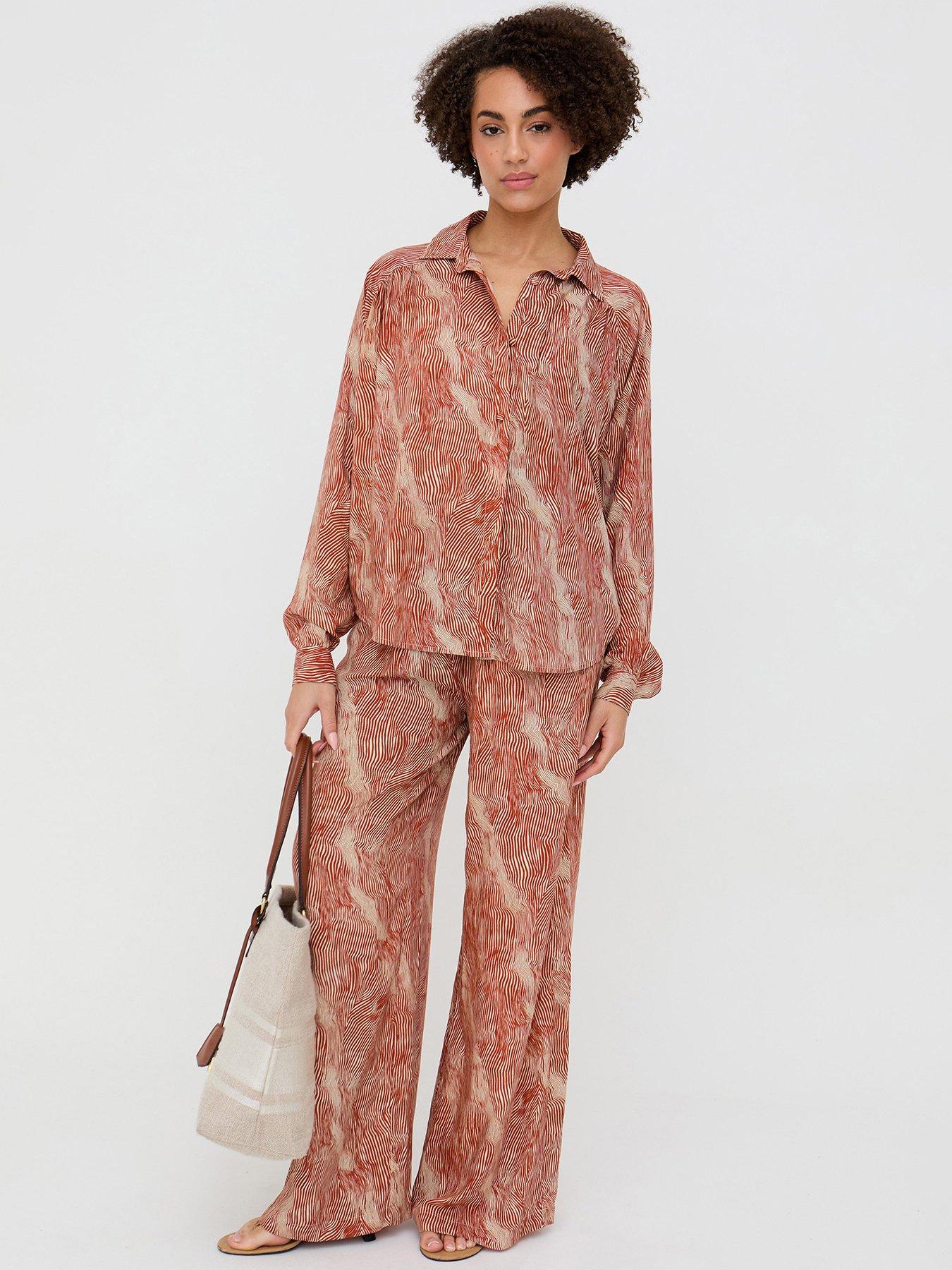 Image 3 of 3 of Raffya Ginger High Waist Tiger Print Trouser In Ginger Orange