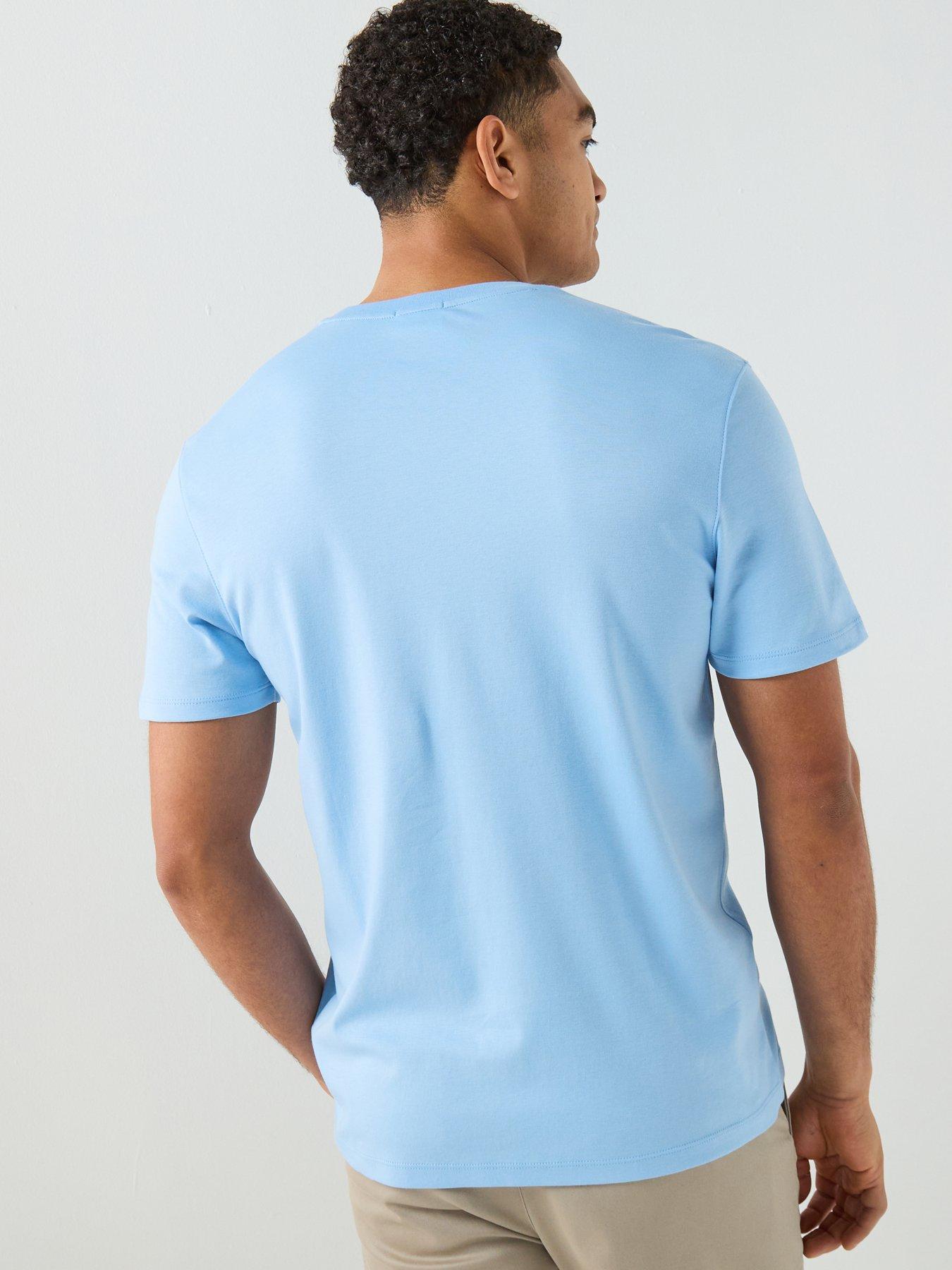 Image 2 of 6 of Calvin Klein Supima Chest Embroidered Logo T-Shirt - Blue