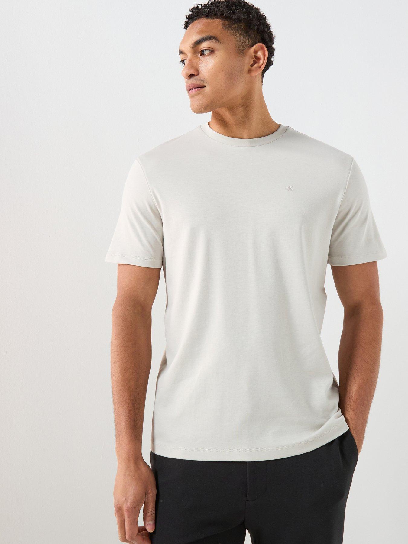 Image 1 of 5 of Calvin Klein Supima Chest Embroidered Logo T-Shirt - Light Green
