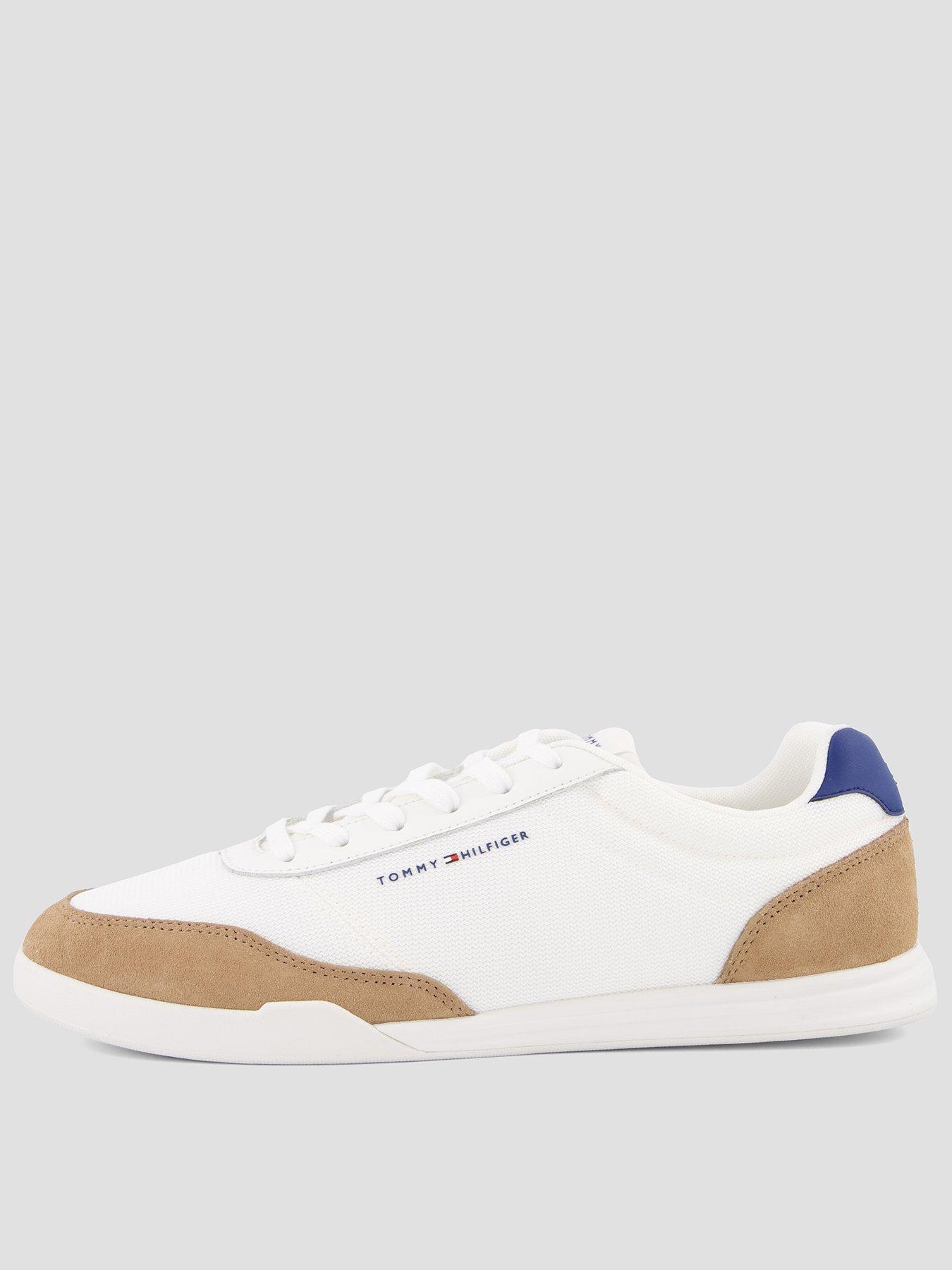 Tommy Hilfiger Lo Profile Nylon Suede Mix Trainers - Off White