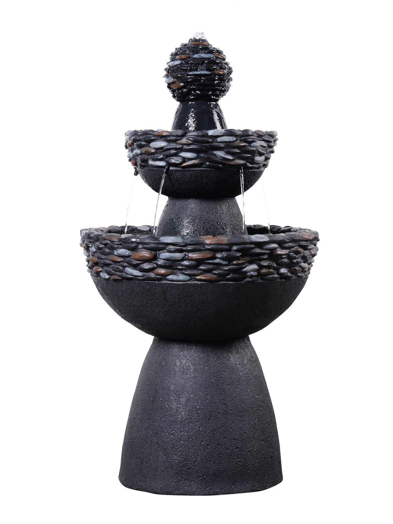 Image 3 of 7 of Teamson Home 36.5" Three-Tier Stone Pedestal Water Fountain