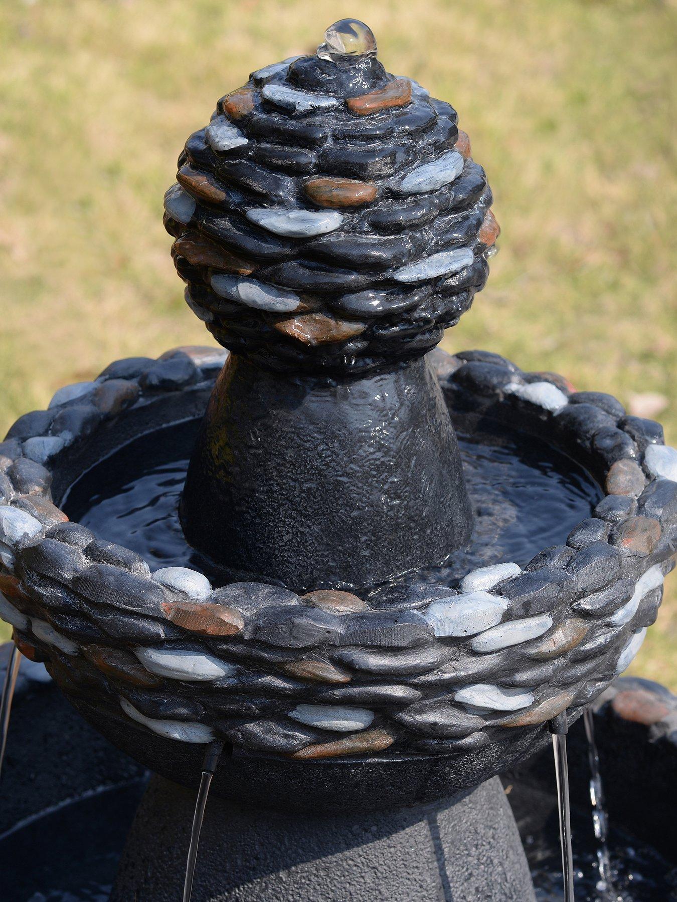 Image 4 of 7 of Teamson Home 36.5" Three-Tier Stone Pedestal Water Fountain