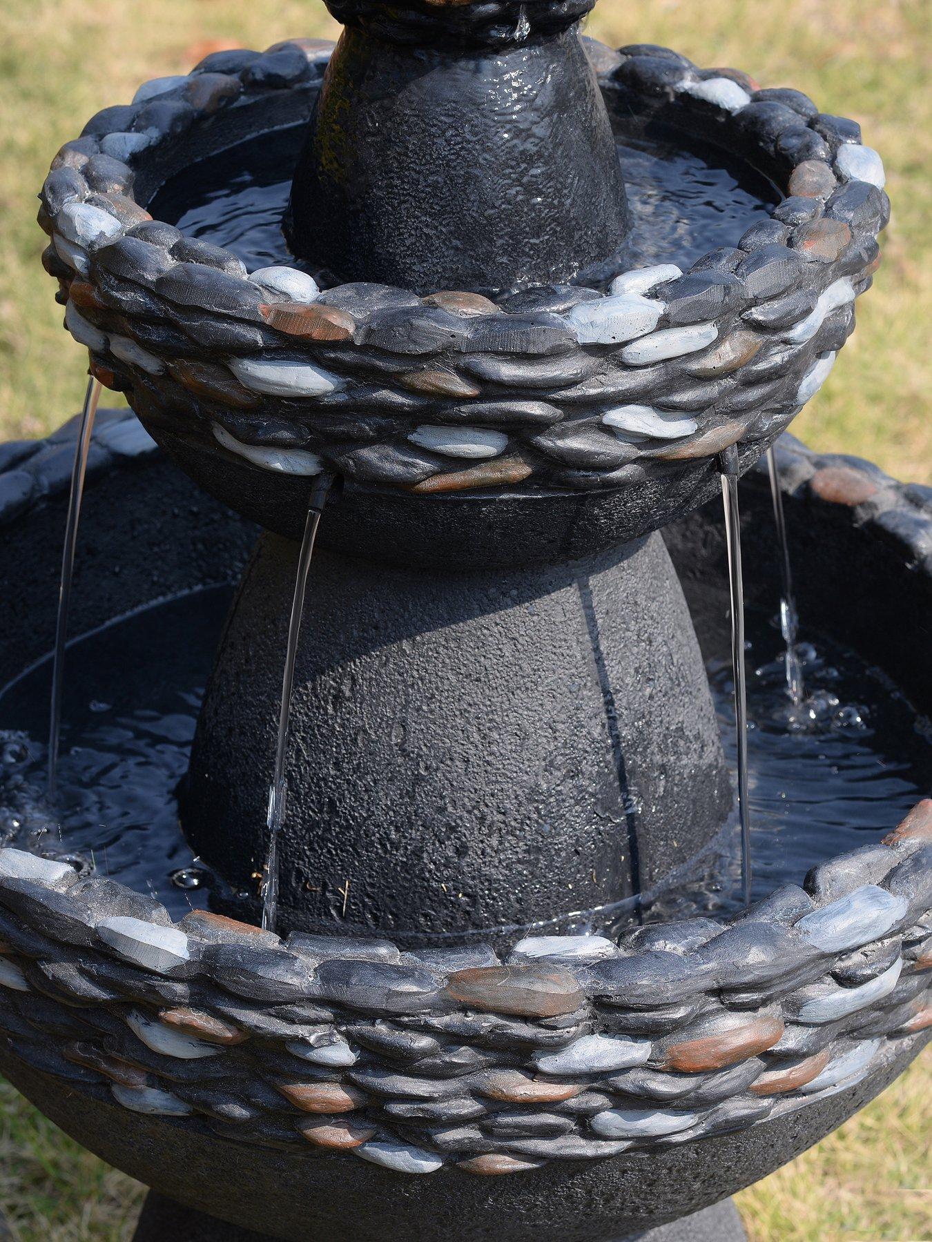 Image 5 of 7 of Teamson Home 36.5" Three-Tier Stone Pedestal Water Fountain