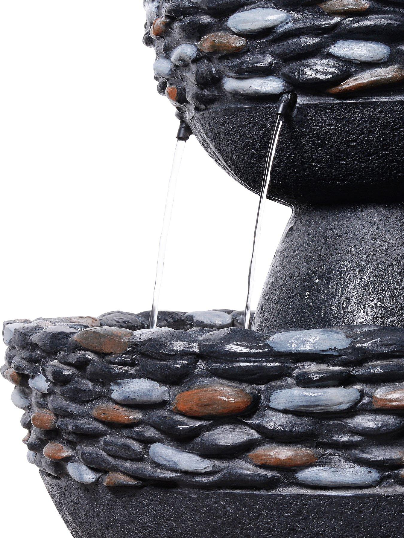 Image 6 of 7 of Teamson Home 36.5" Three-Tier Stone Pedestal Water Fountain