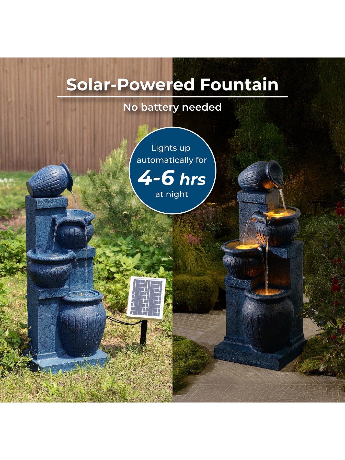Image 3 of 7 of Teamson Home 28.5 Four-Tier Vertical Texture Cascading Bowl Fountain