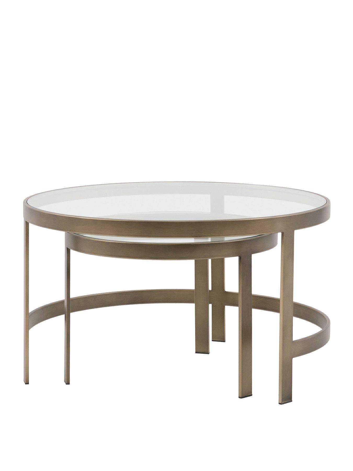 Image 2 of 6 of Gallery Direct Monti Nest Of 2 Glass Top&nbsp;Tables - Bronze