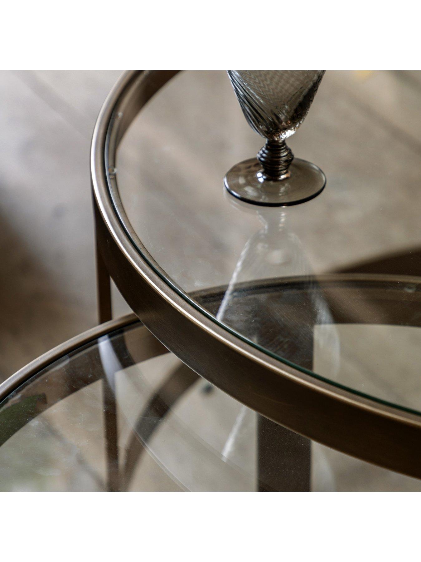 Image 3 of 6 of Gallery Direct Monti Nest Of 2 Glass Top&nbsp;Tables - Bronze