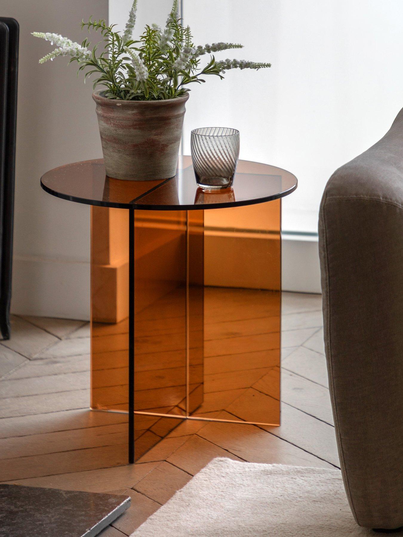 Image 1 of 6 of Gallery Direct Parioli Glass Side Table - Bronze