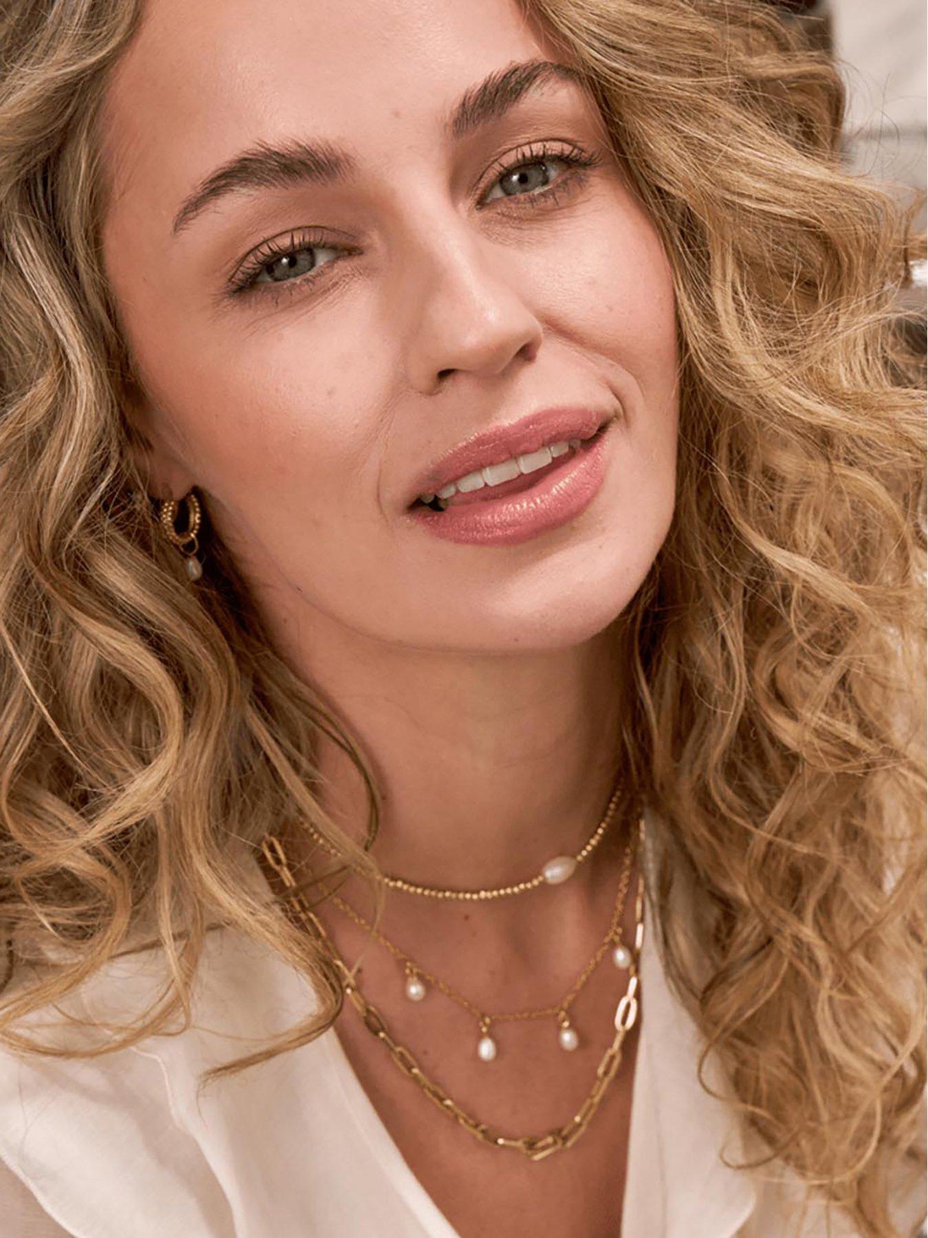 Image 4 of 4 of ChloBo Silver ethereal multi pearl drop necklace