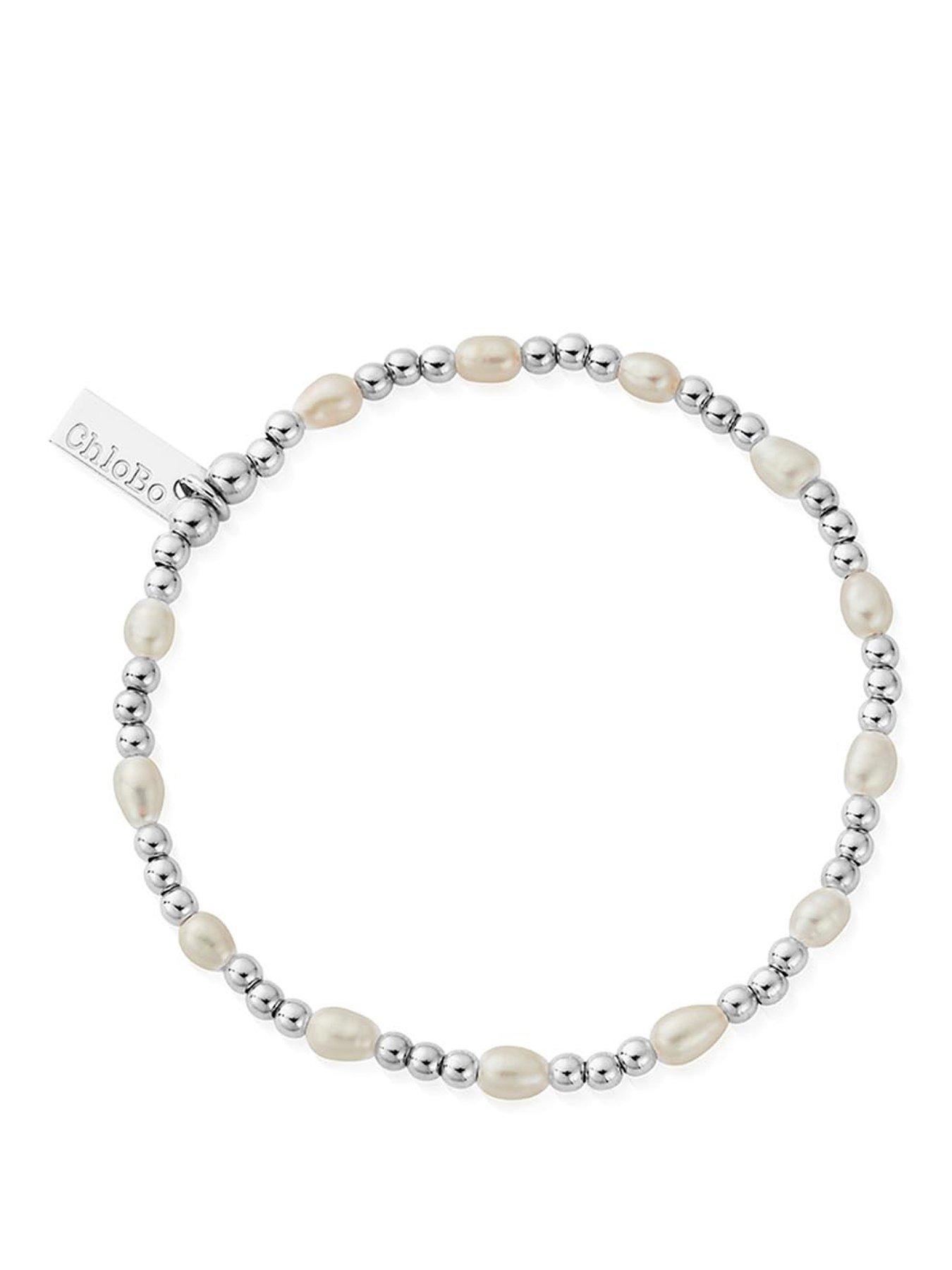 ChloBo Silver cute charm pearl bracelet