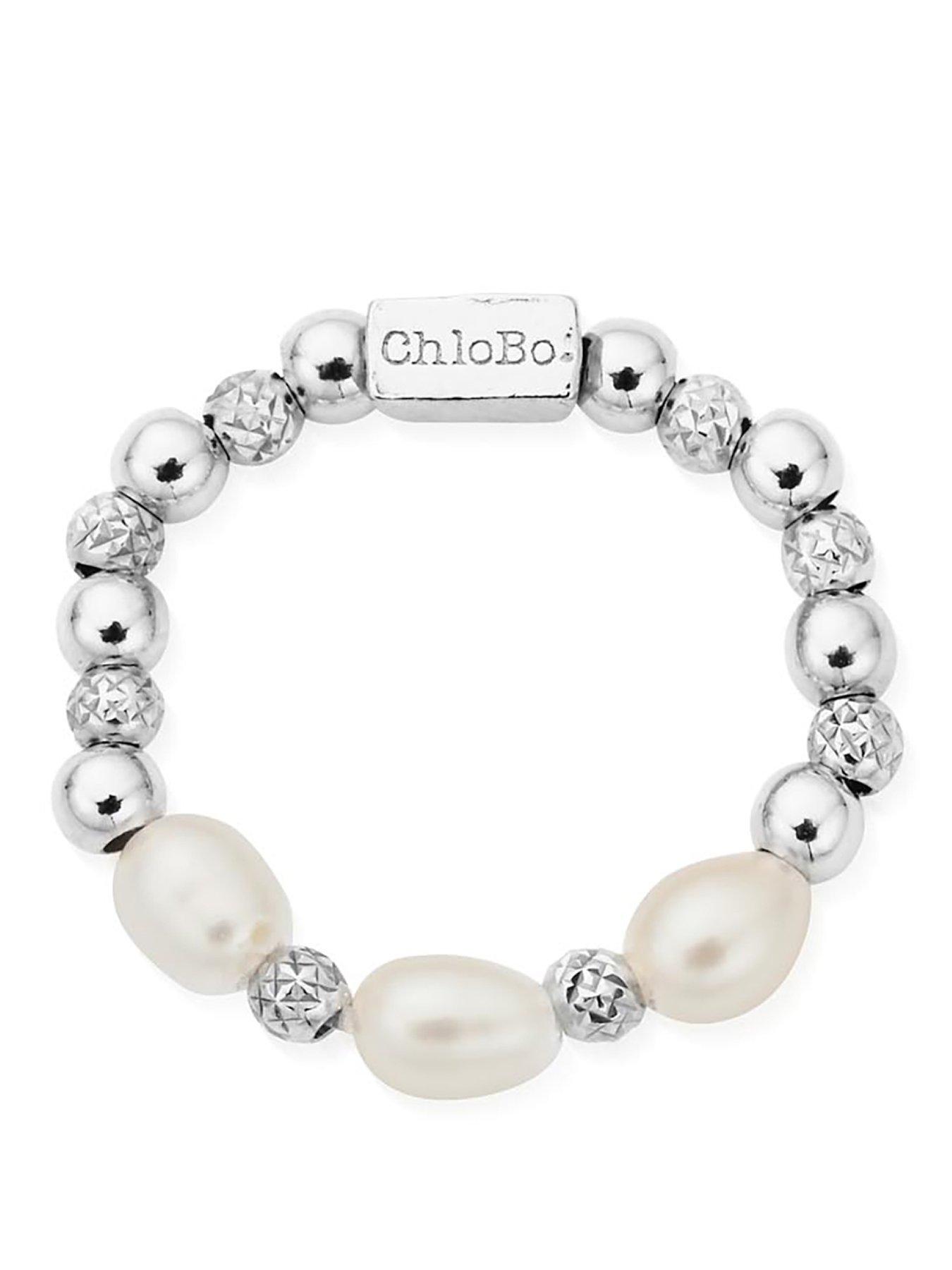 ChloBo Triple sparkle pearl ring