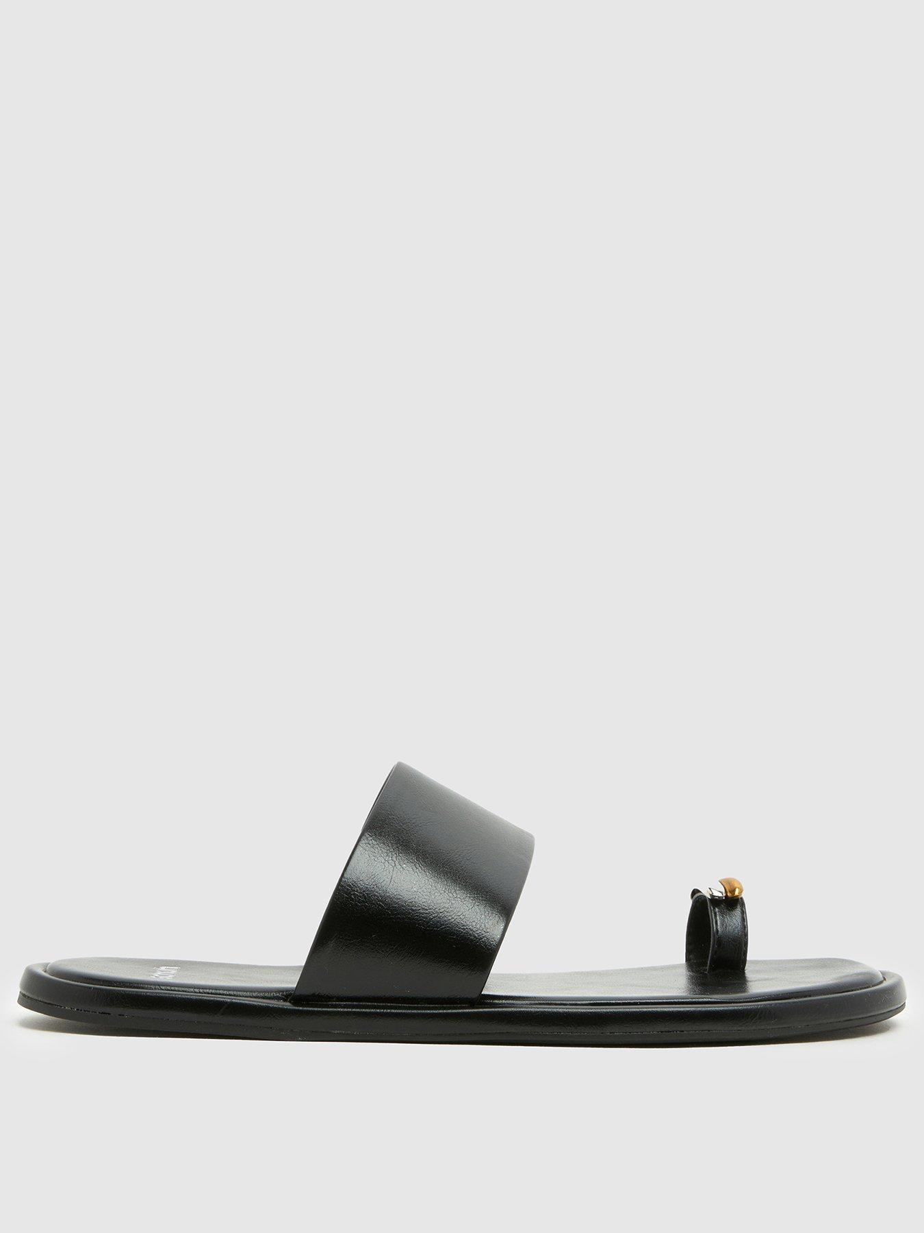 Image 2 of 4 of Schuh Thyme Metal Toe Loop Mule Sandal - Black