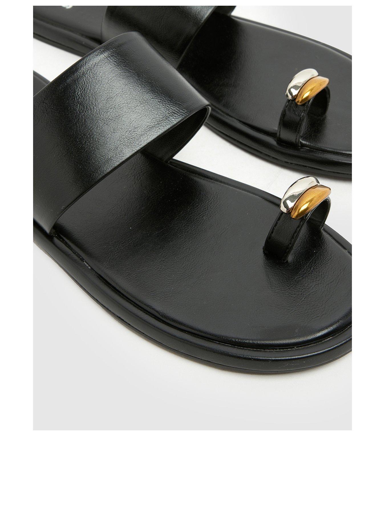 Image 3 of 4 of Schuh Thyme Metal Toe Loop Mule Sandal - Black