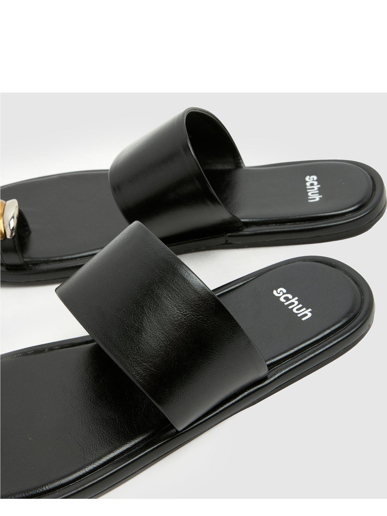 Image 4 of 4 of Schuh Thyme Metal Toe Loop Mule Sandal - Black