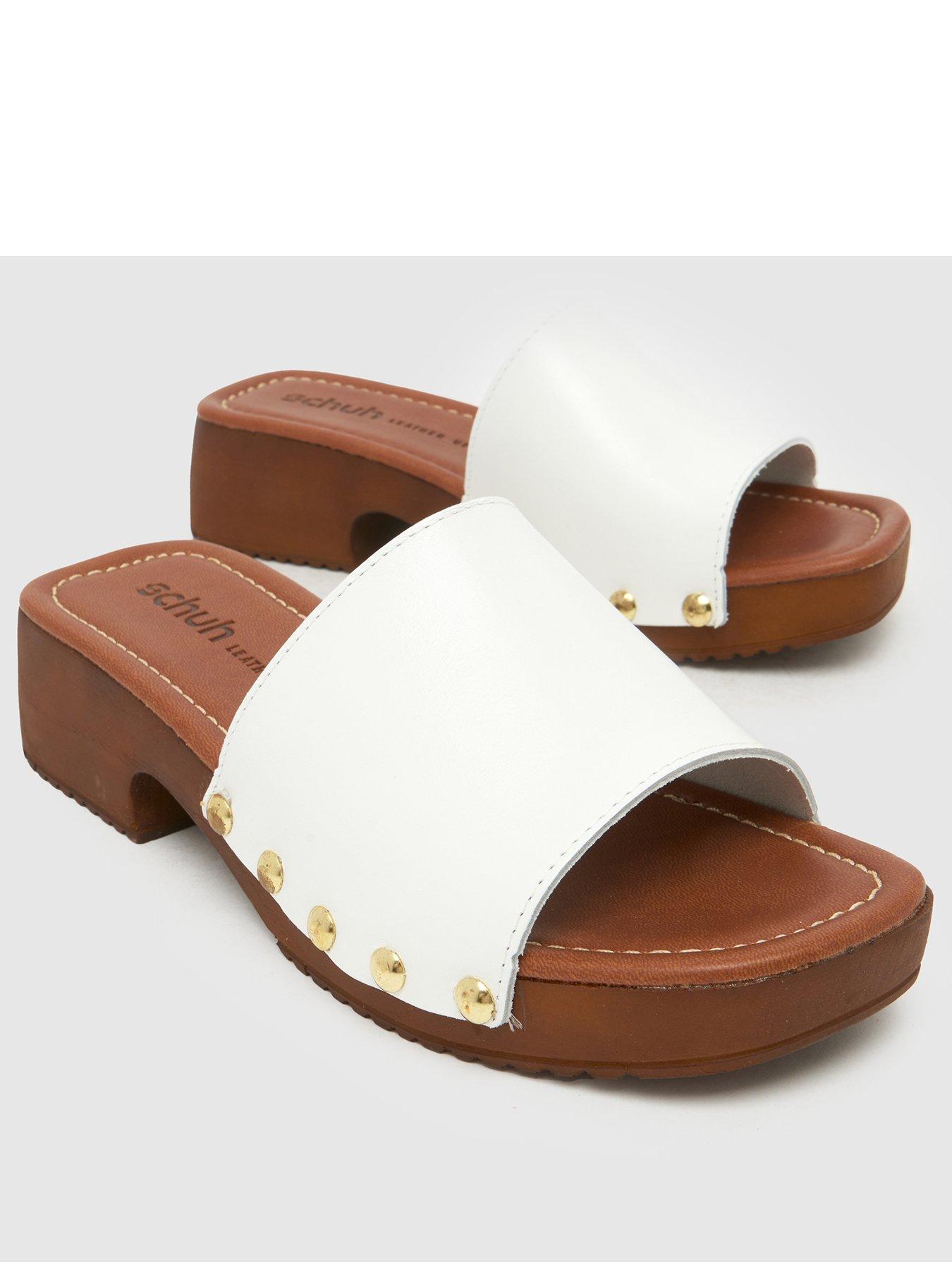 Image 2 of 4 of Schuh Verity Suede Clog Sandal - White