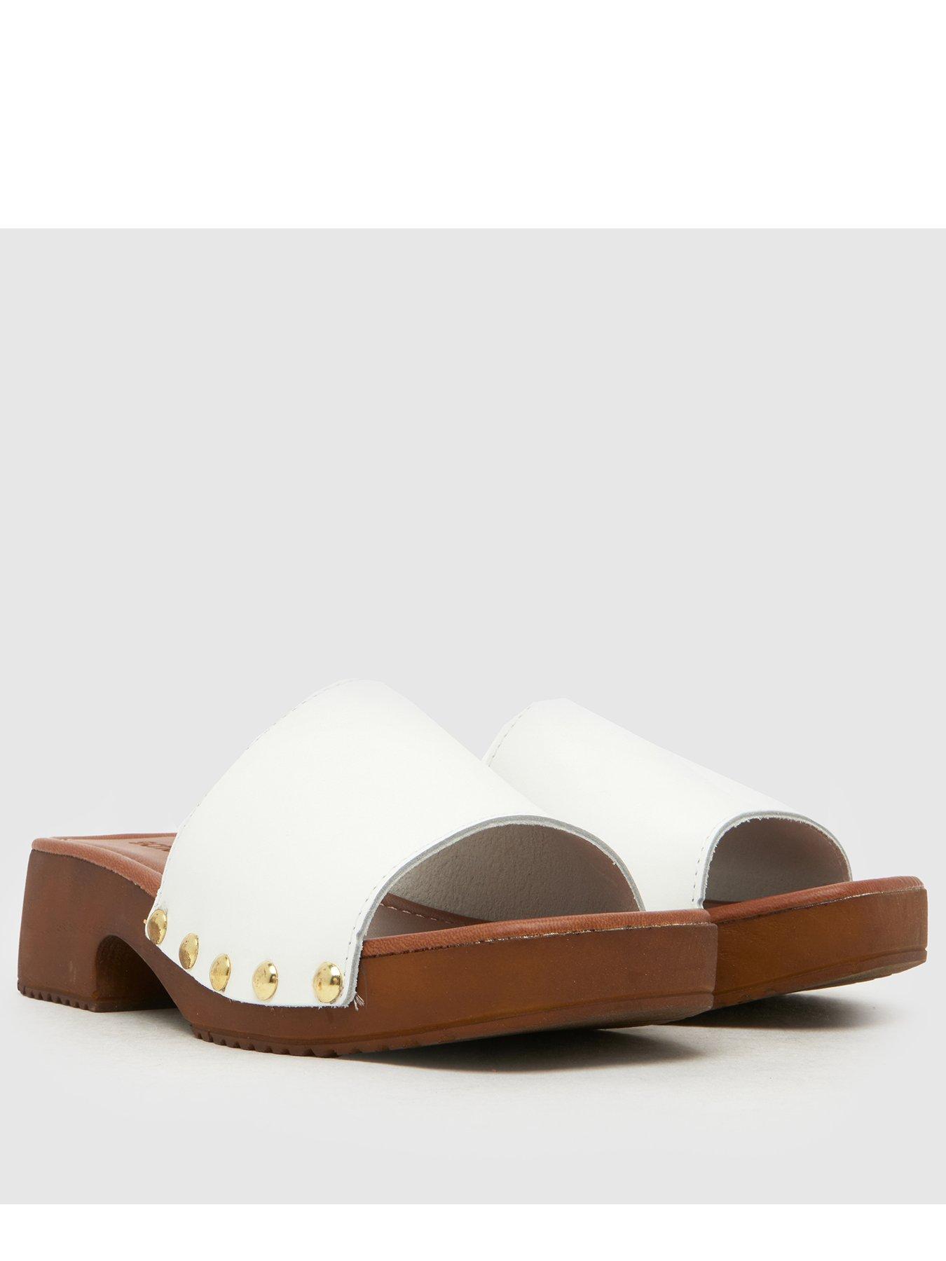 Image 3 of 4 of Schuh Verity Suede Clog Sandal - White