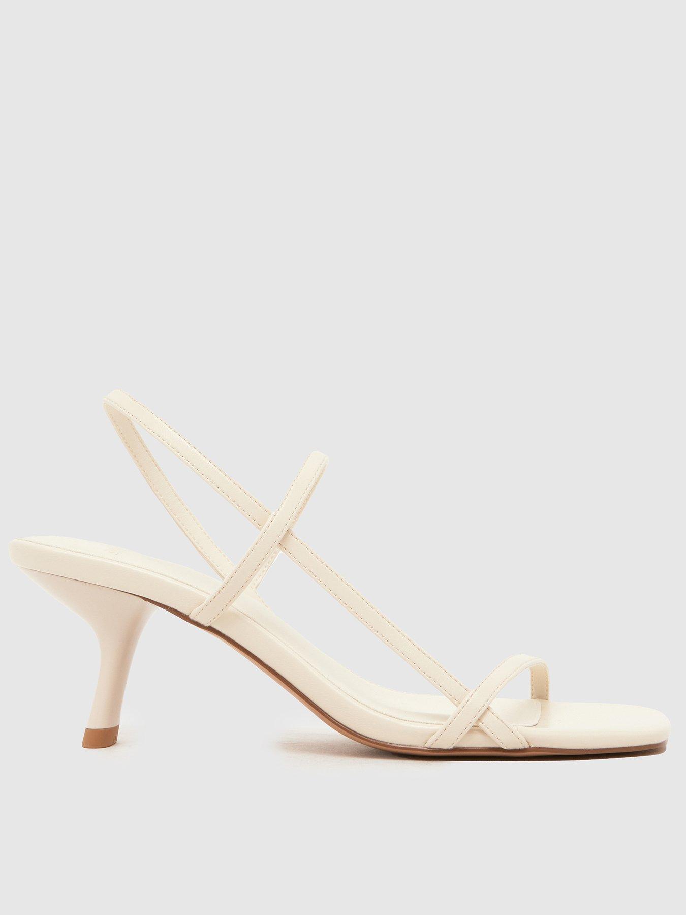 Image 1 of 4 of Schuh Sav Strappy Kitten Heel Sandal - Off White