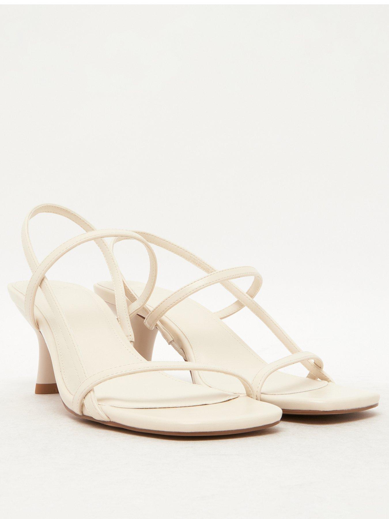 Image 2 of 4 of Schuh Sav Strappy Kitten Heel Sandal - Off White