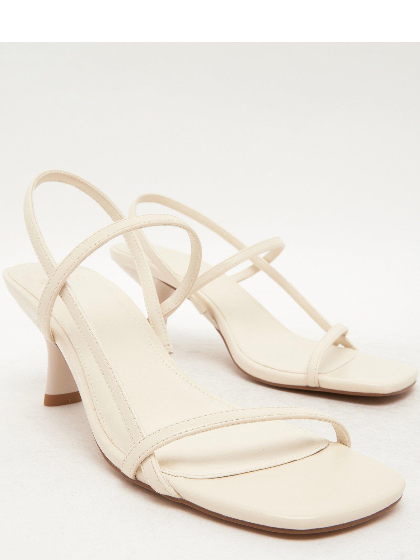 Image 3 of 4 of Schuh Sav Strappy Kitten Heel Sandal - Off White