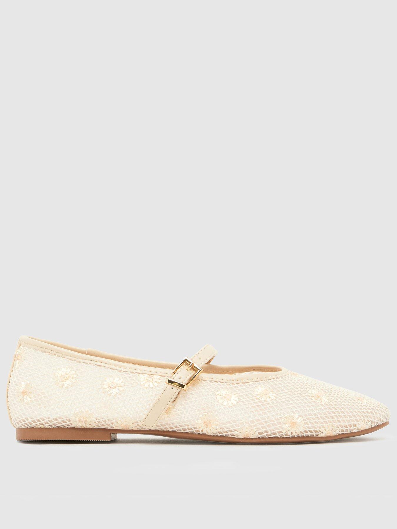 Schuh Lisbeth Crochet Ballerina - White