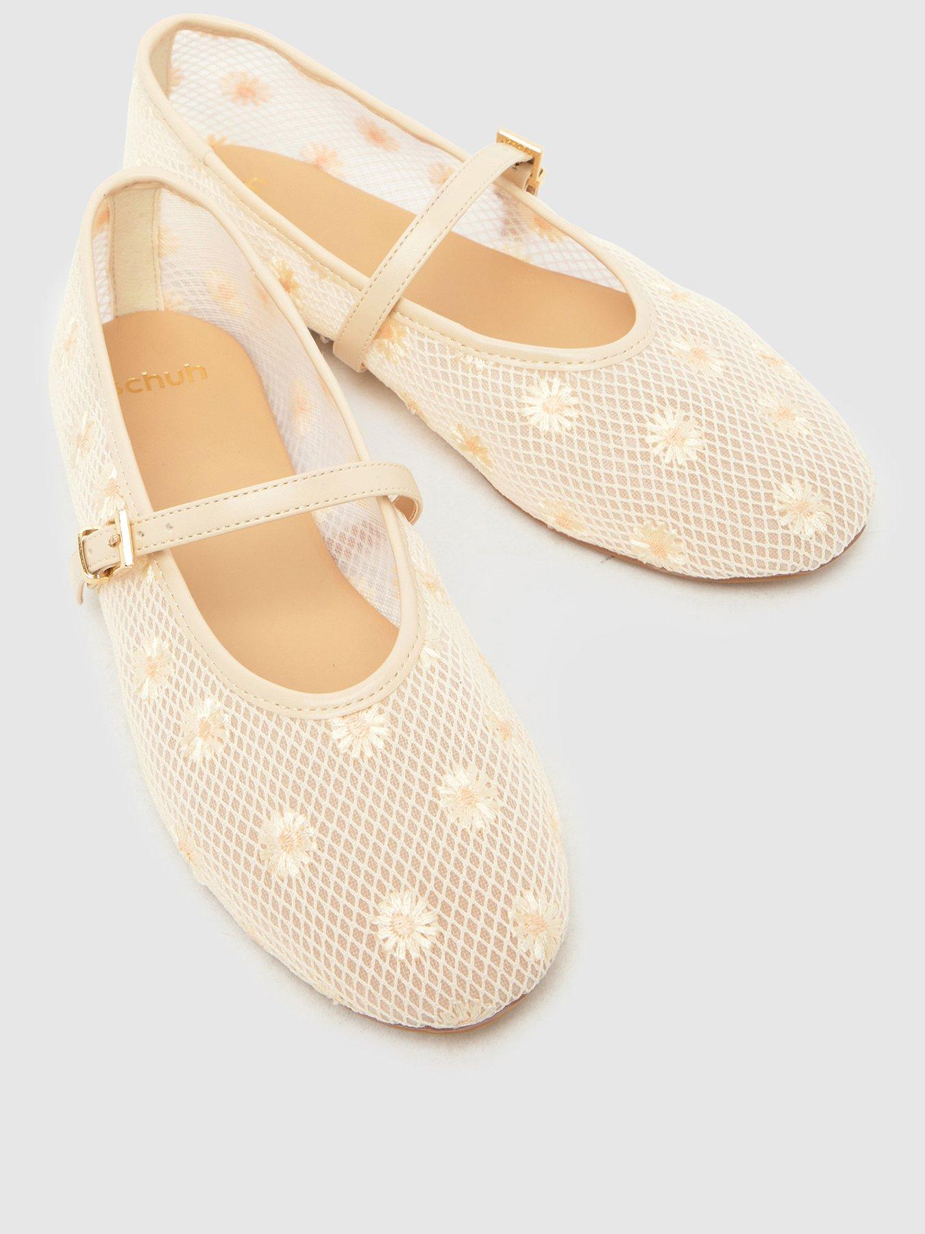 Image 2 of 4 of Schuh Lisbeth Crochet Ballerina - White