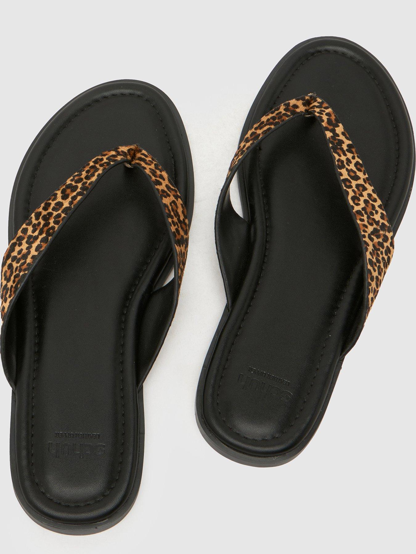 Image 4 of 4 of Schuh Thailand Leather Toe Post - Leopard