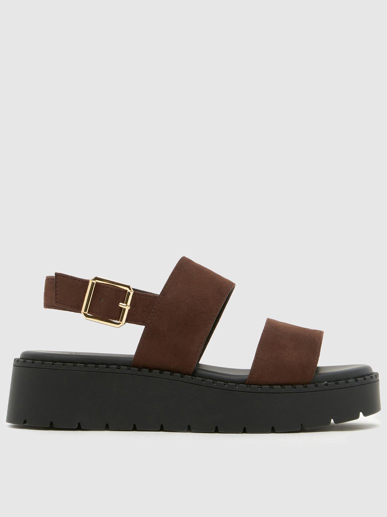 Schuh Wide Fit Tuscany Chunky Sandal - Brown