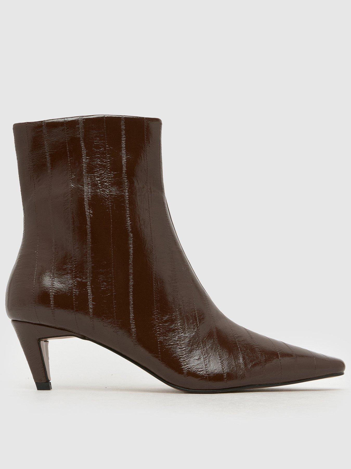 Schuh Brooklyn Kitten Heel Boot - Brown