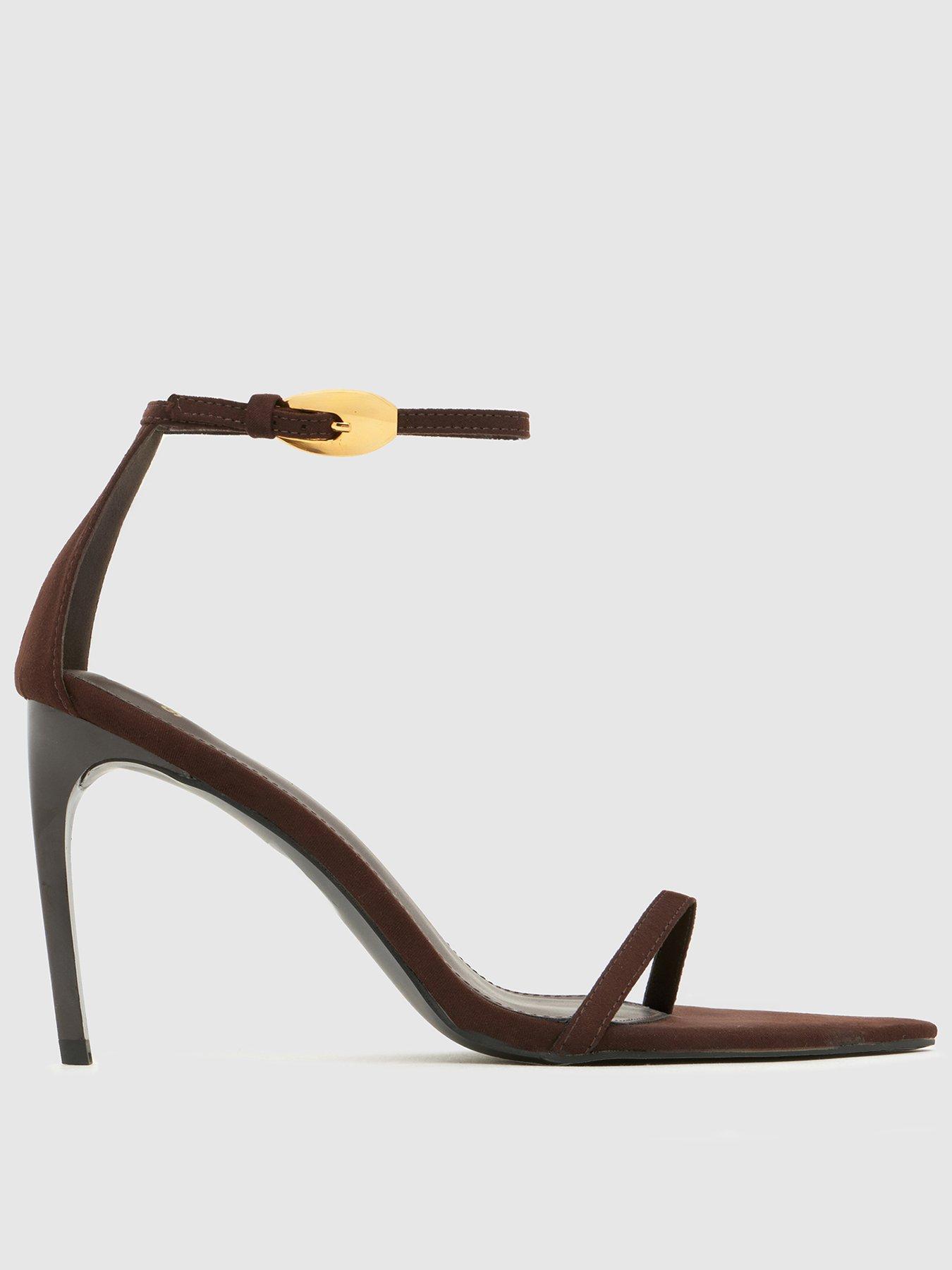 Schuh Stylish Point Heeled Sandal - Brown