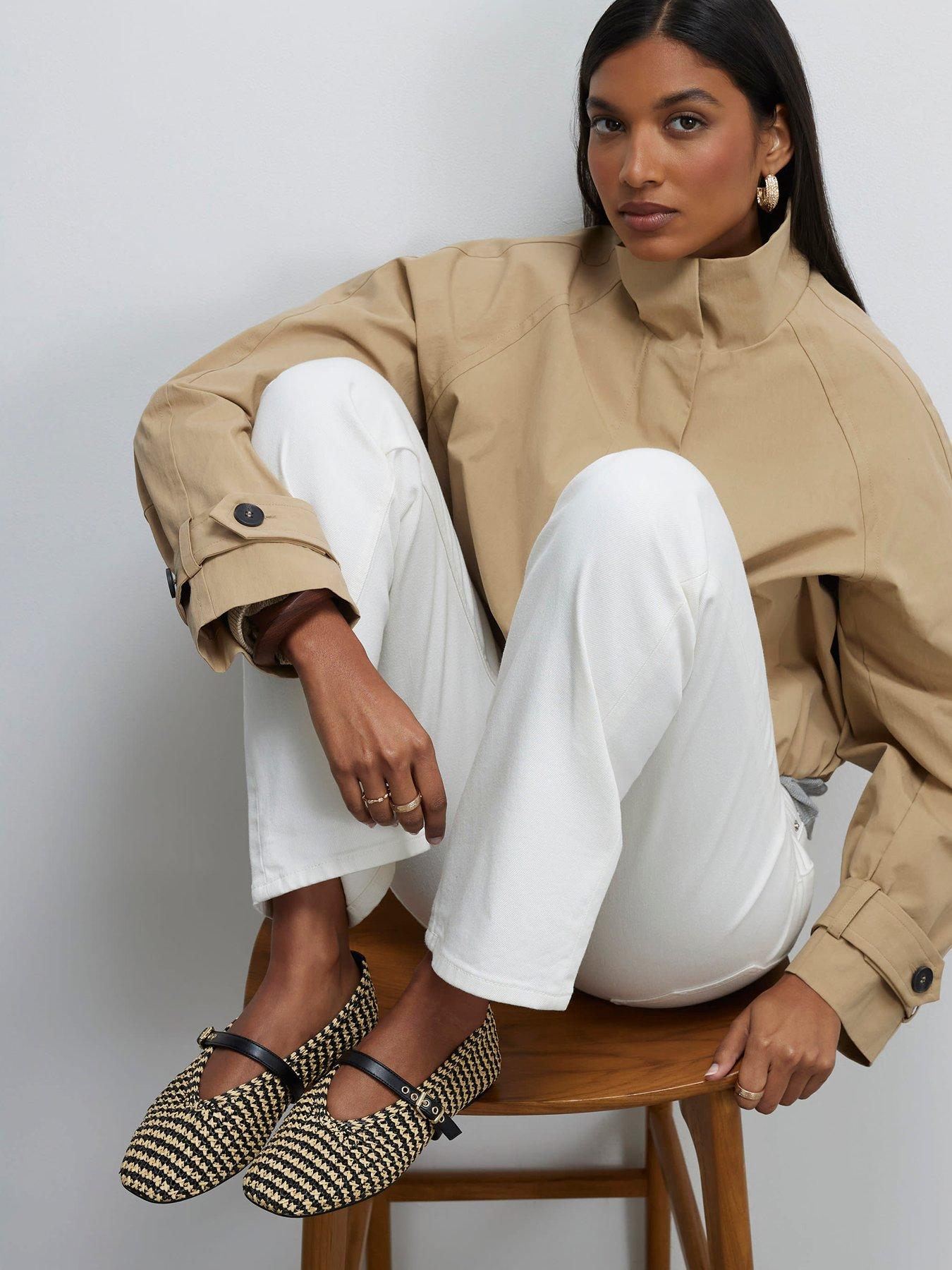 River Island Mono Raffia Maryjane