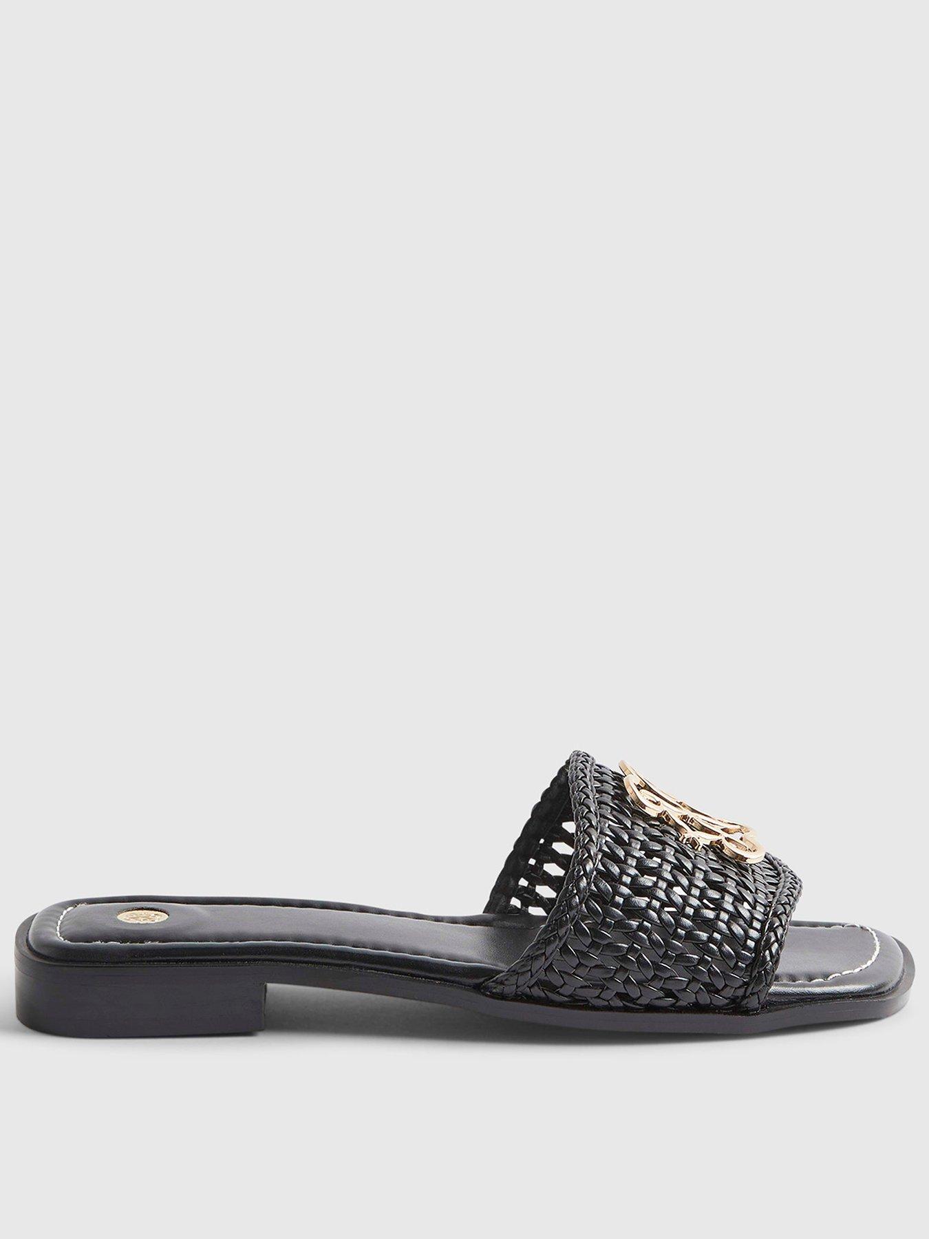Image 2 of 5 of River Island Signature Weave Mule Sandal - Black