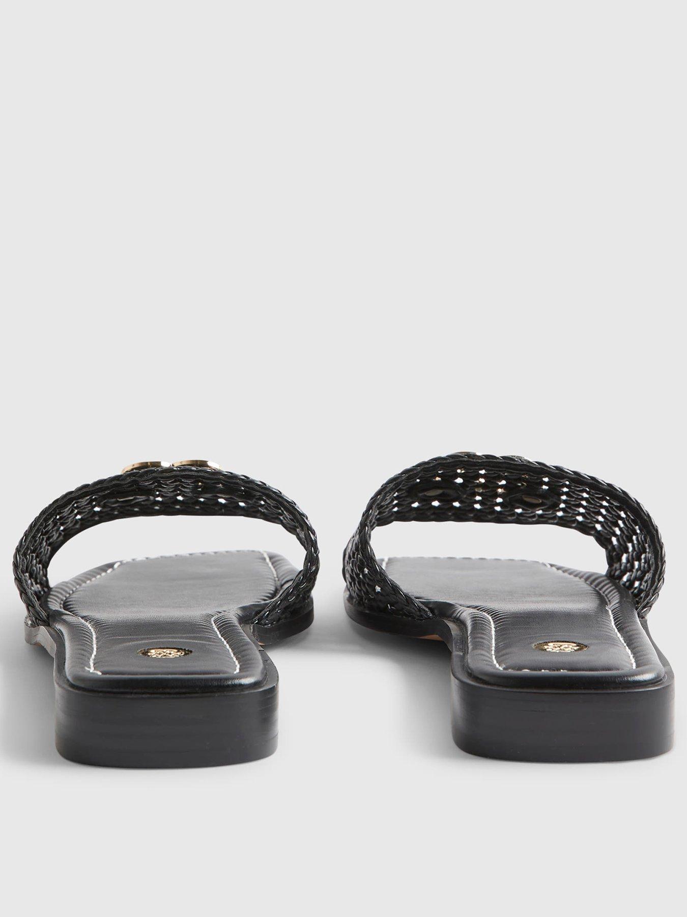 Image 4 of 5 of River Island Signature Weave Mule Sandal - Black