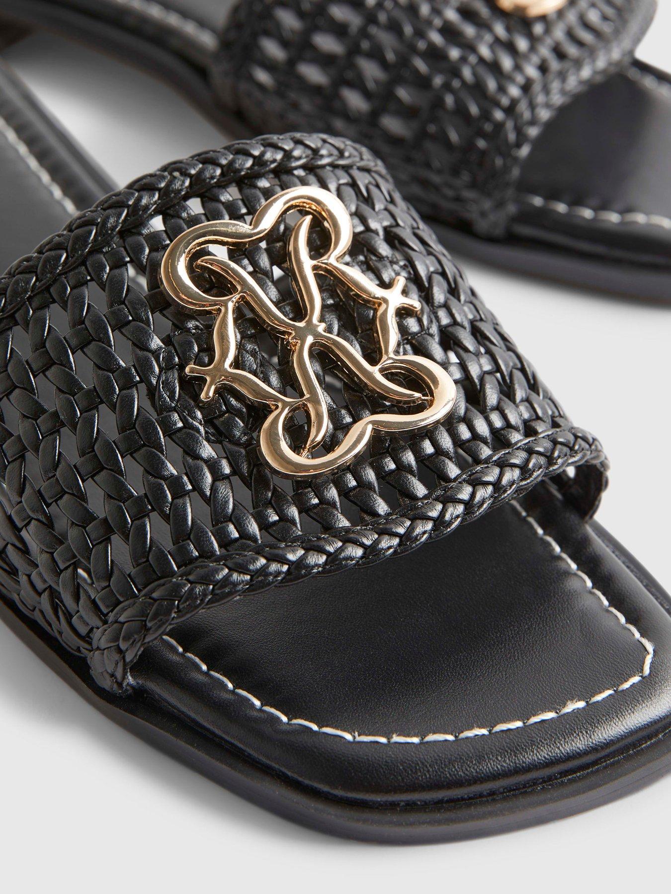 Image 5 of 5 of River Island Signature Weave Mule Sandal - Black