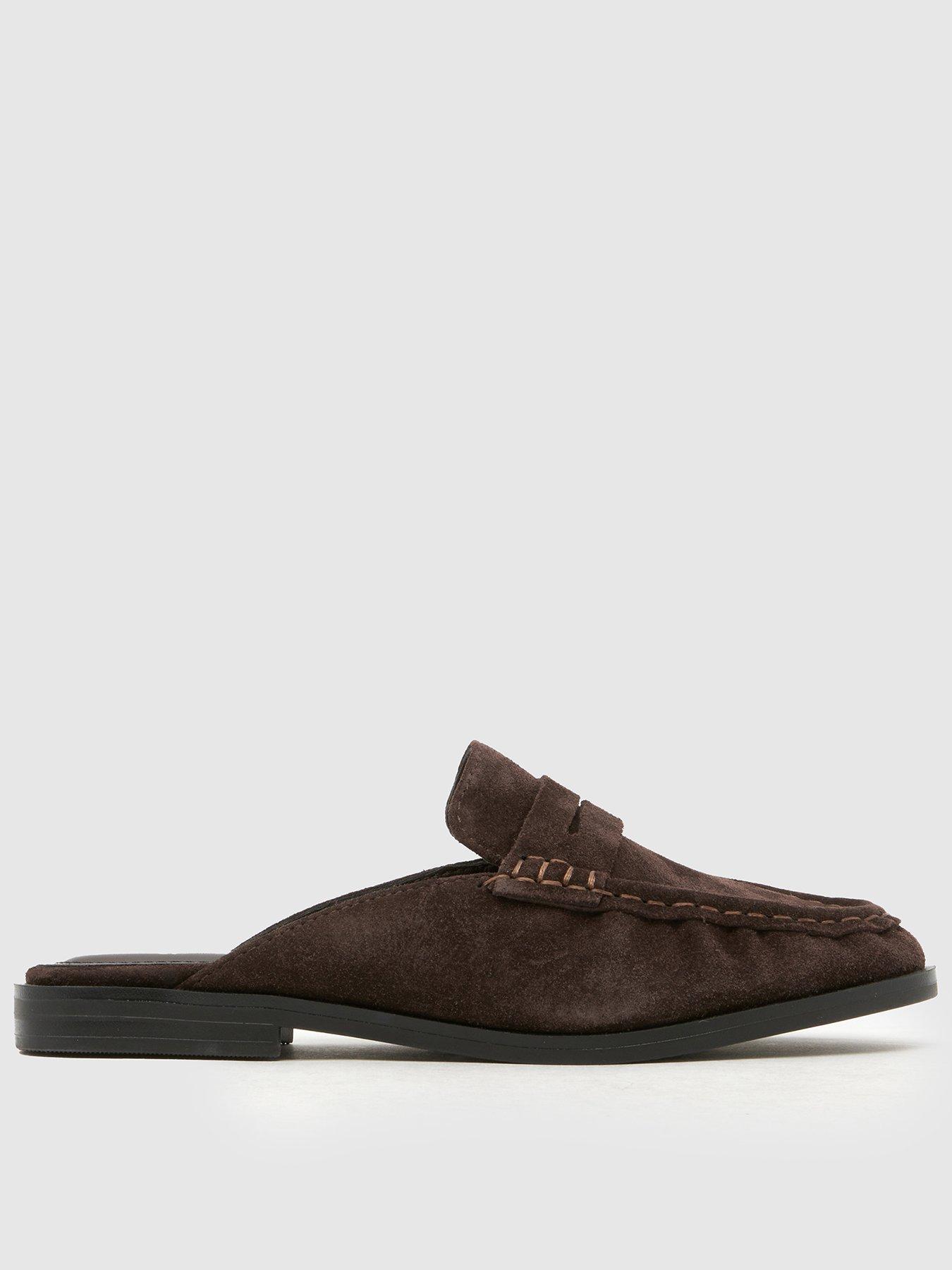 Schuh Leeds Leather Backless Loafers - Brown